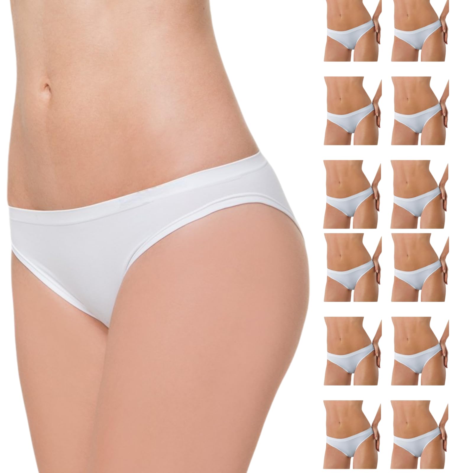 Lady C Slip Vita Bassa Microfibra Bianchi 3 Pezzi S-M