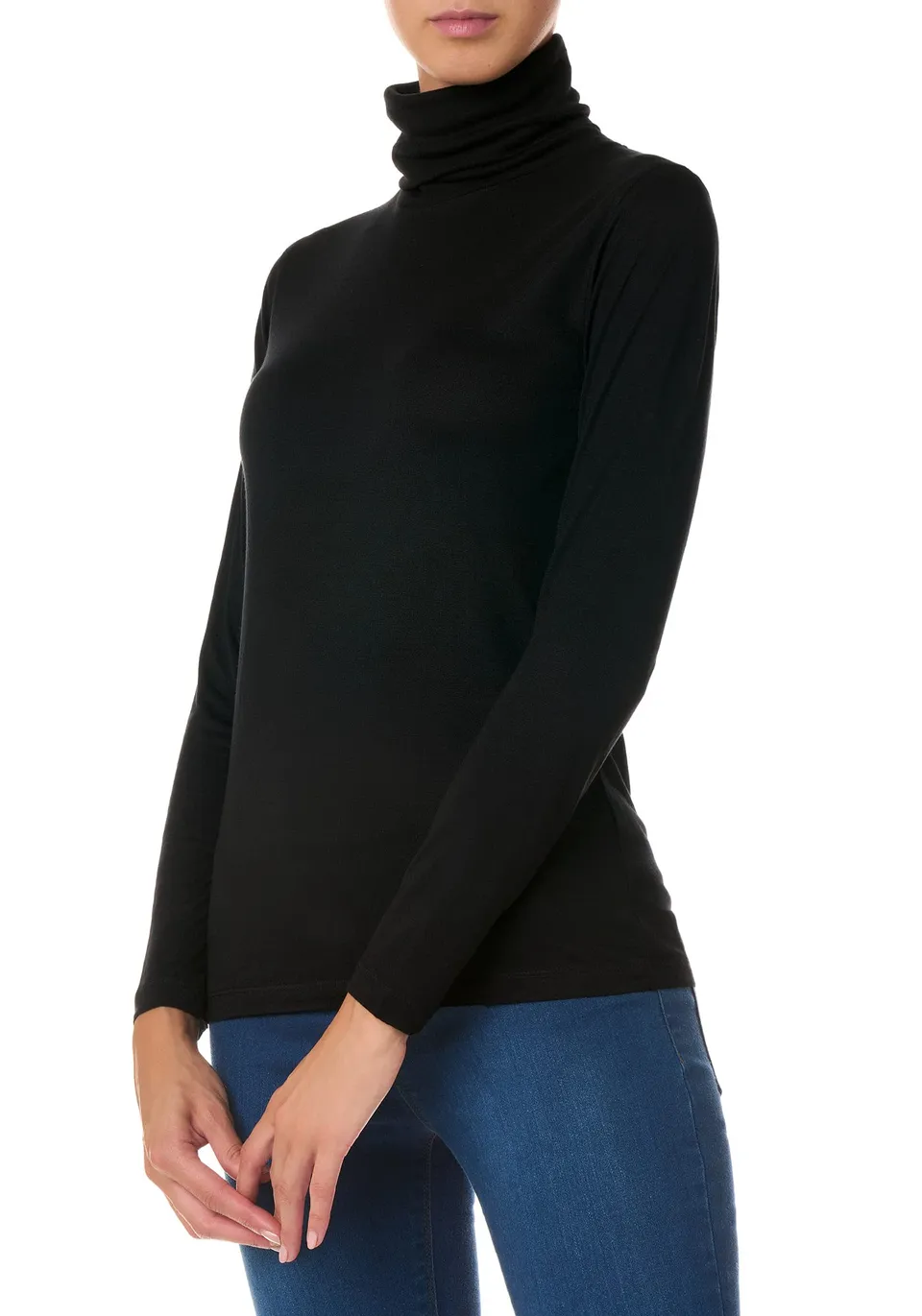Goldenpoint Dolcevita Maglia Donna Nera M Collo Alto