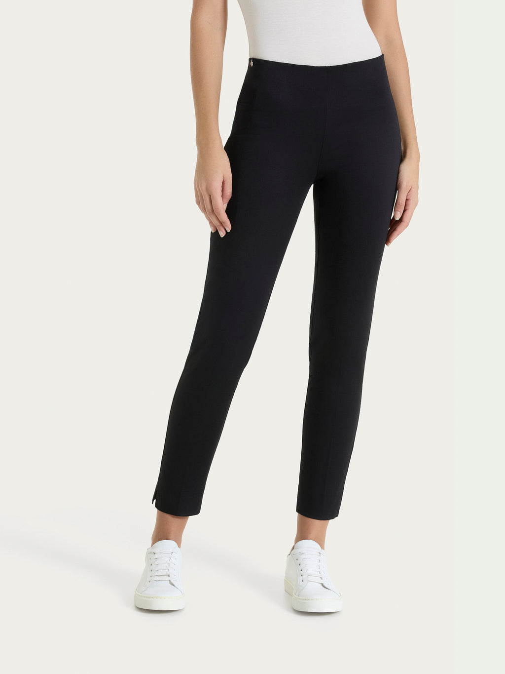 Ragno Satin Power pinocchietto spacco pantalone donna nero skinny