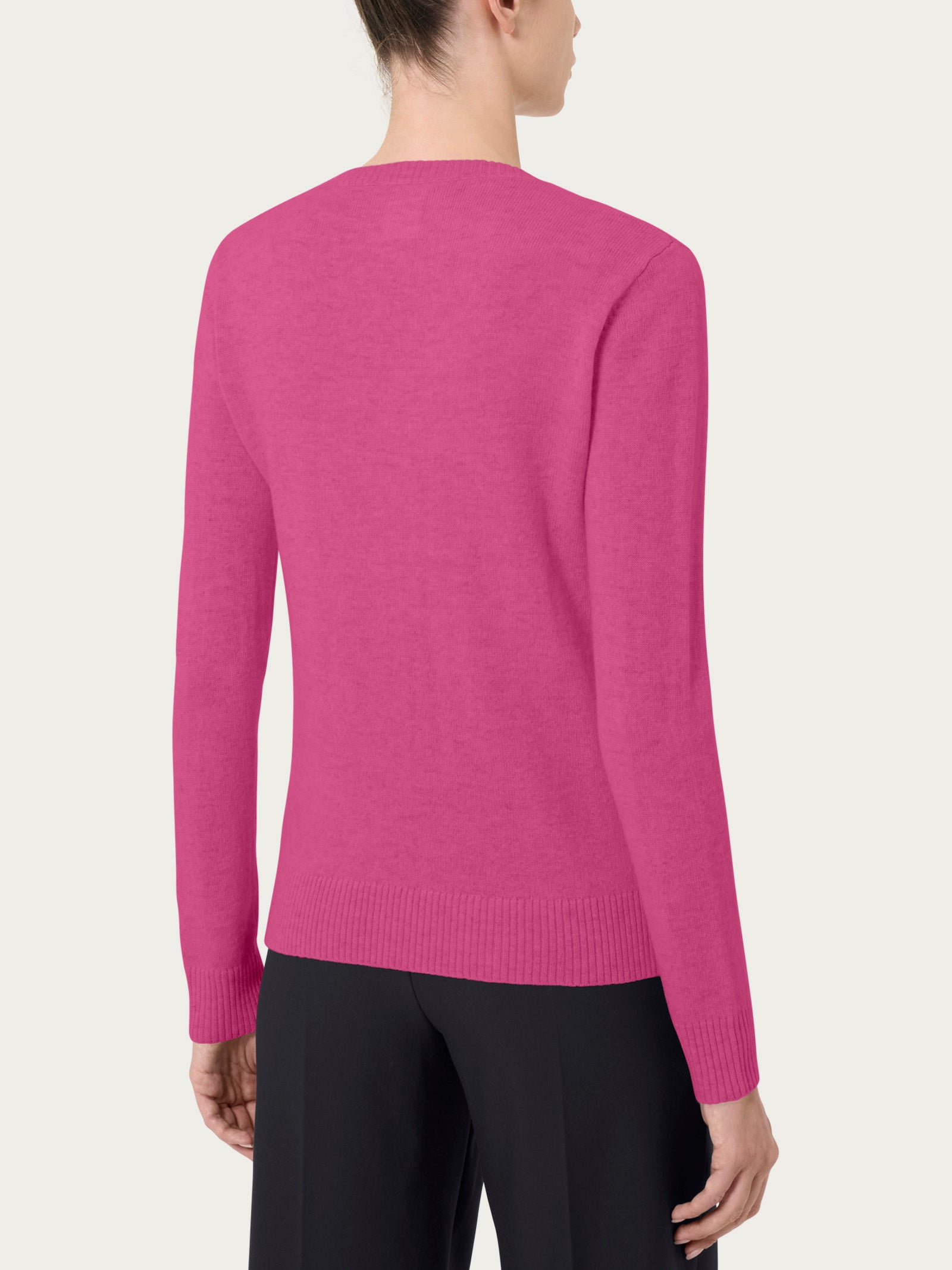 Ragno Merino Soft scollo a V maglia Red Violet lana