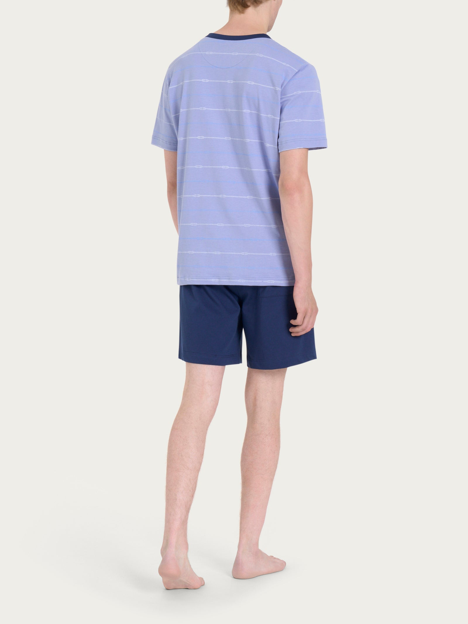 Ragno Jersey Cotone pigiama corto serafino uomo Purple Nodi