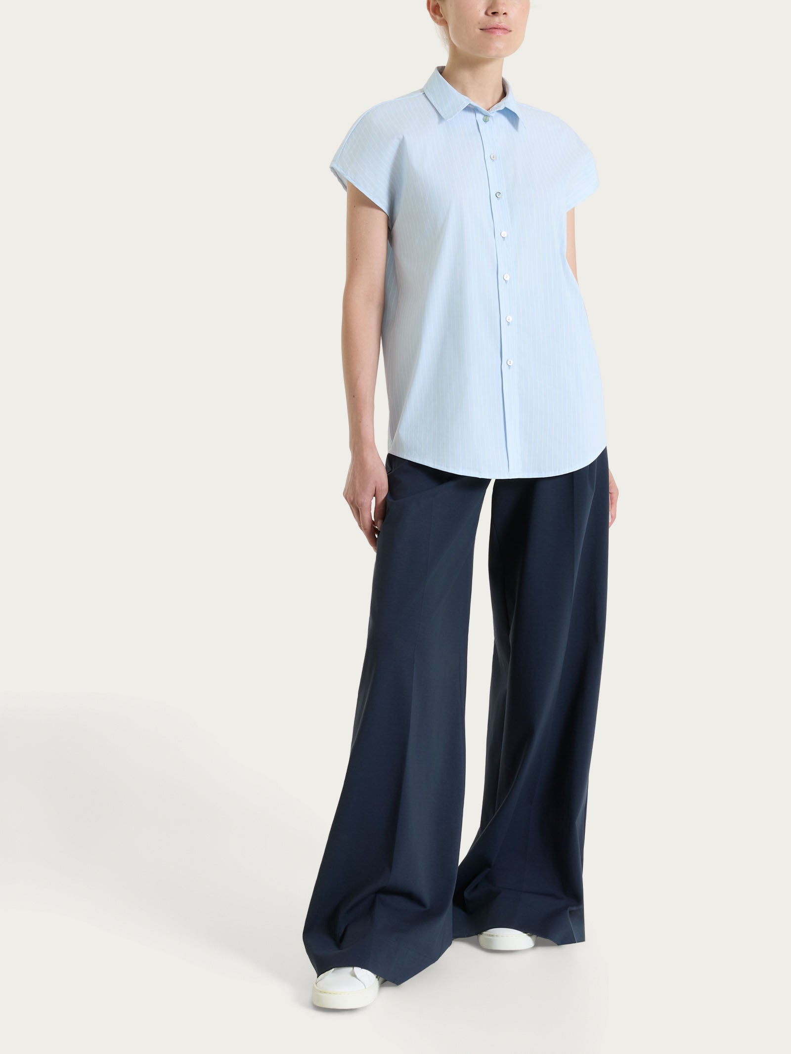Ragno Compact Light Pantalone Palazzo Donna Bleu Ampio