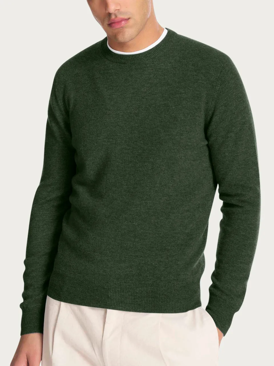 Ragno Cashmerino Girocollo maglia uomo Kombu Green lana