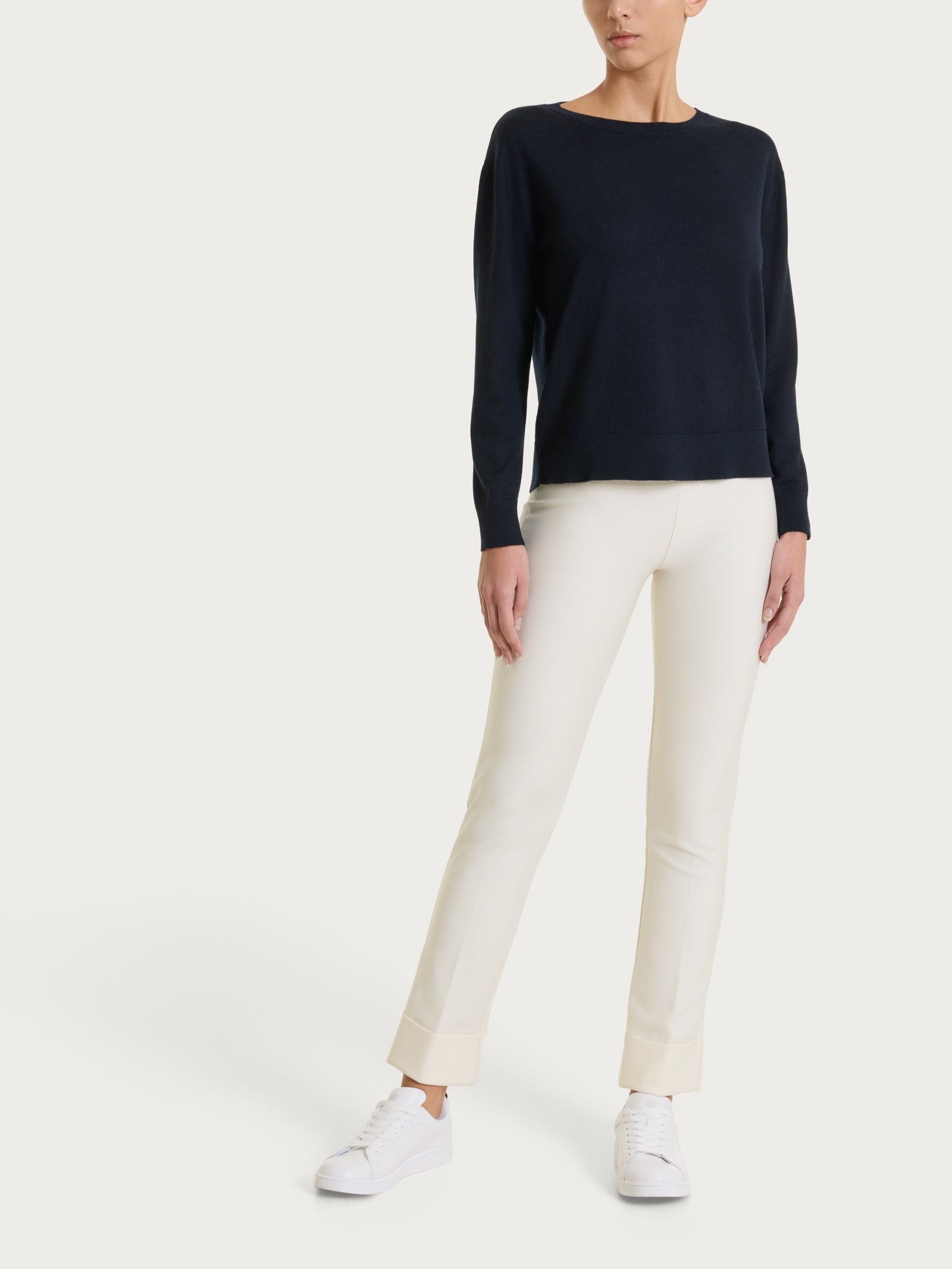 Ragno Merino Soft maglia scollo barchetta manica lunga bleu