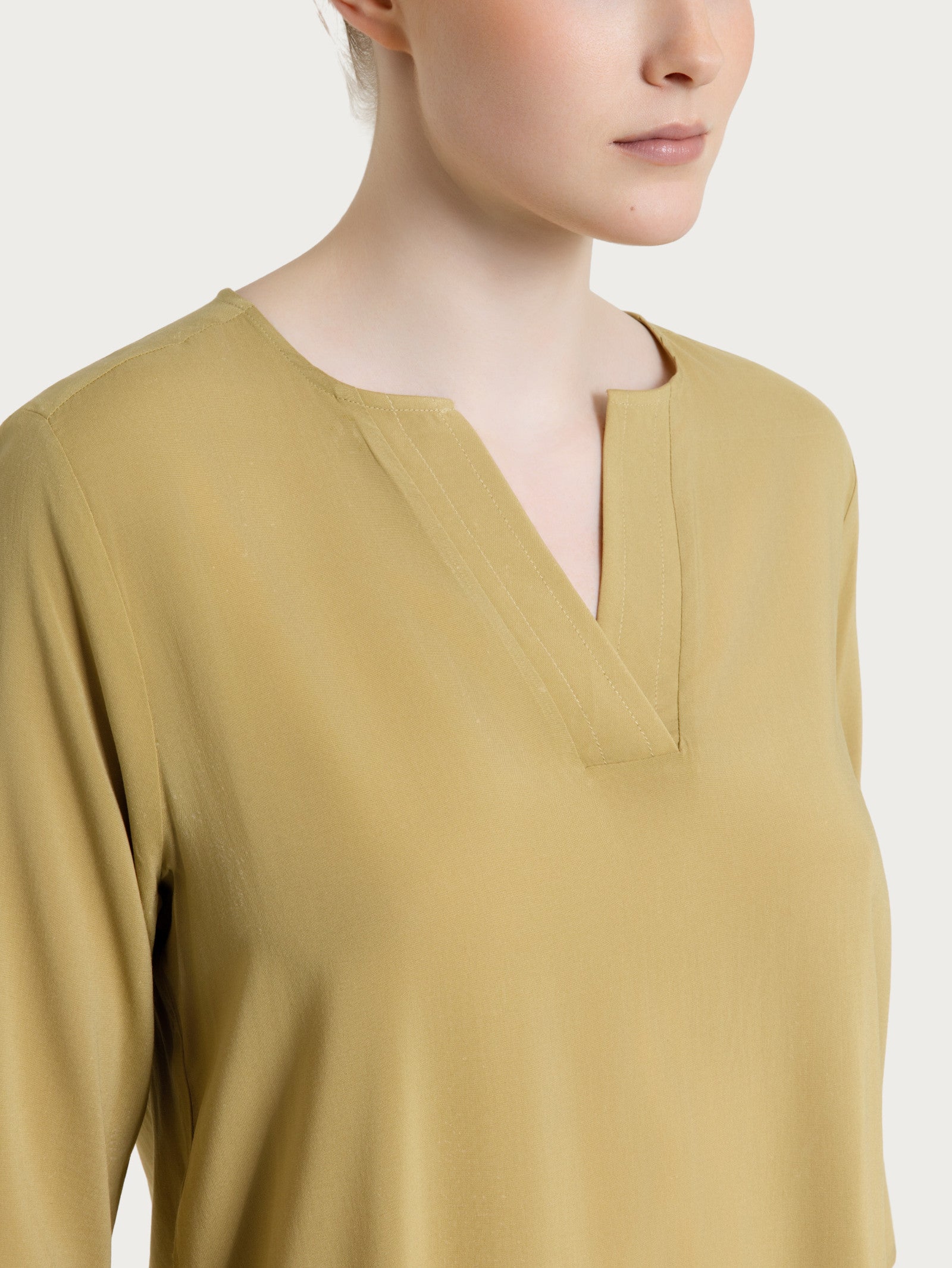 Ragno Viscosa Summer Blusa donna Khaki scollo a V