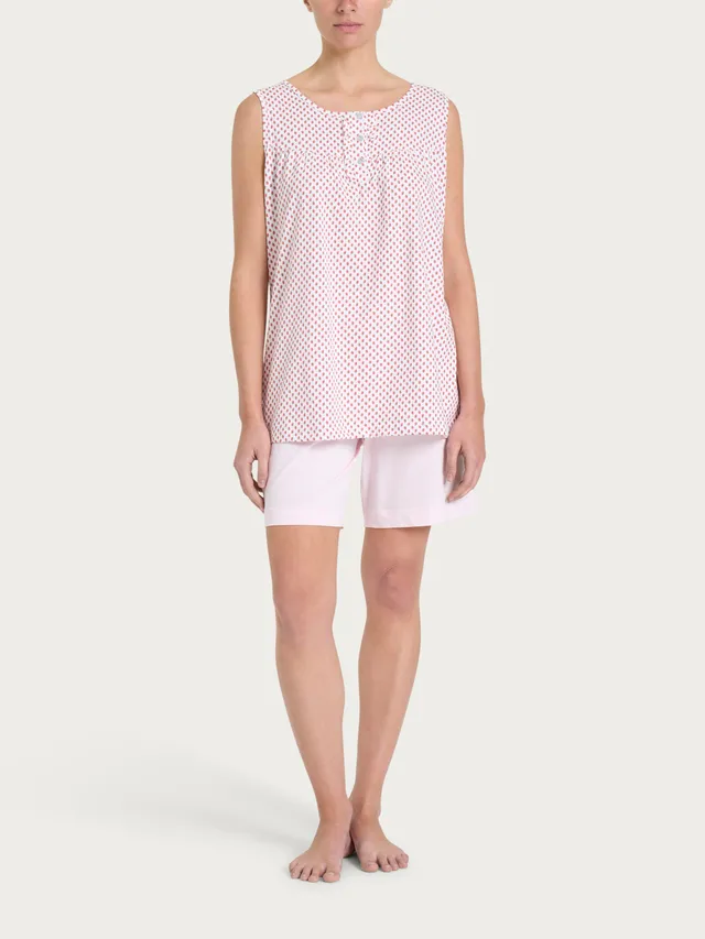 Ragno Jersey Cotone pigiama corto spalla larga bianco