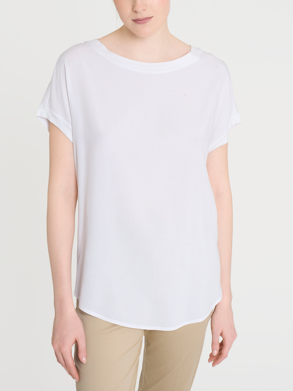 Ragno T-shirt Kimono Manica Corta viscosa Bianco
