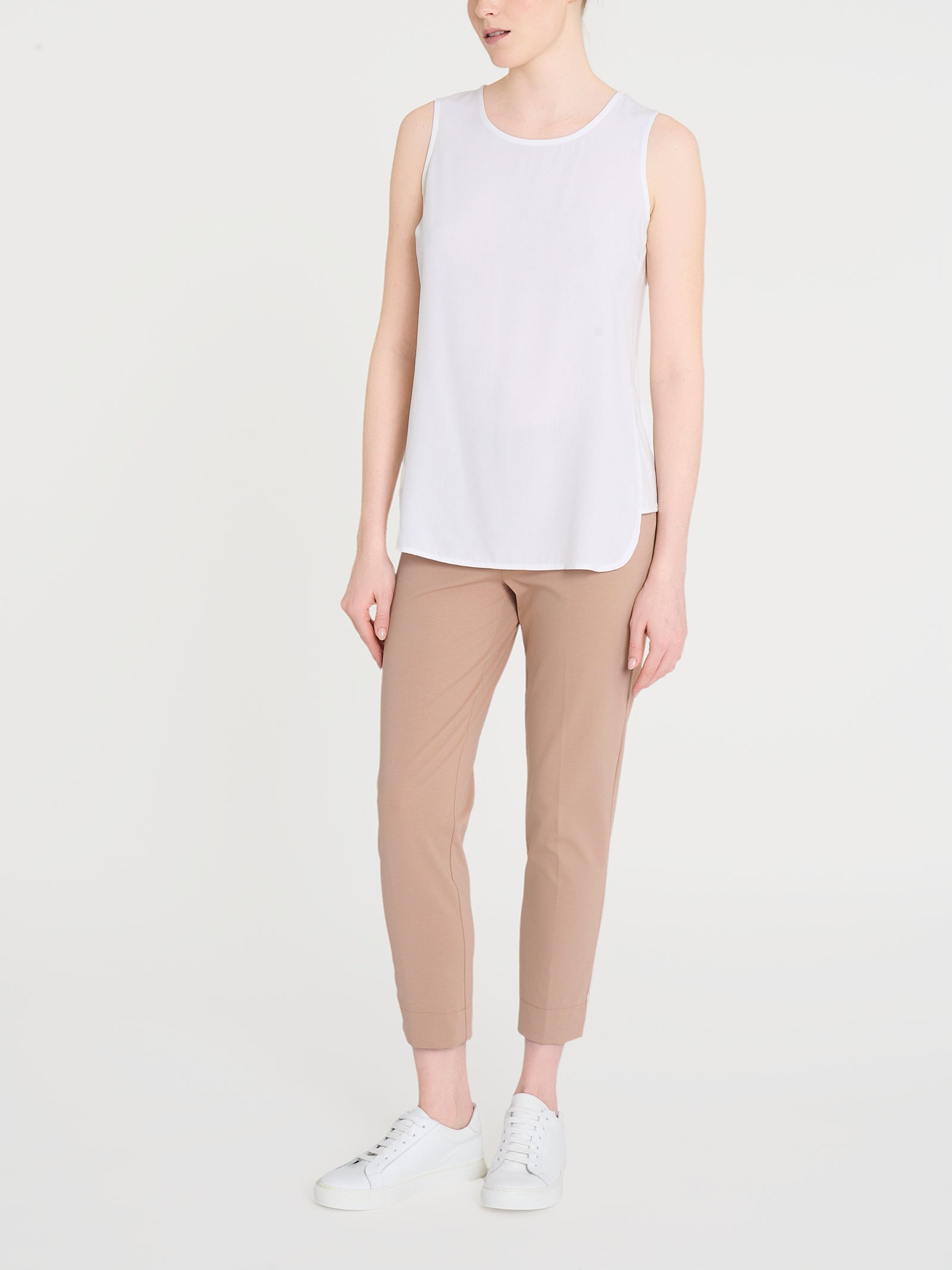 Ragno Misto Viscosa top donna bianco spalla larga regular