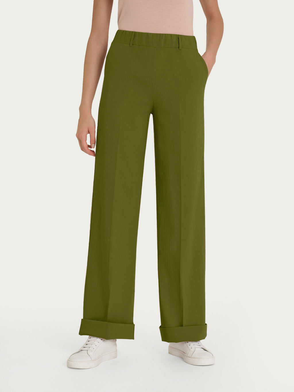 Ragno Super Natural Wide Pants with Pockets pantaloni sphagnum