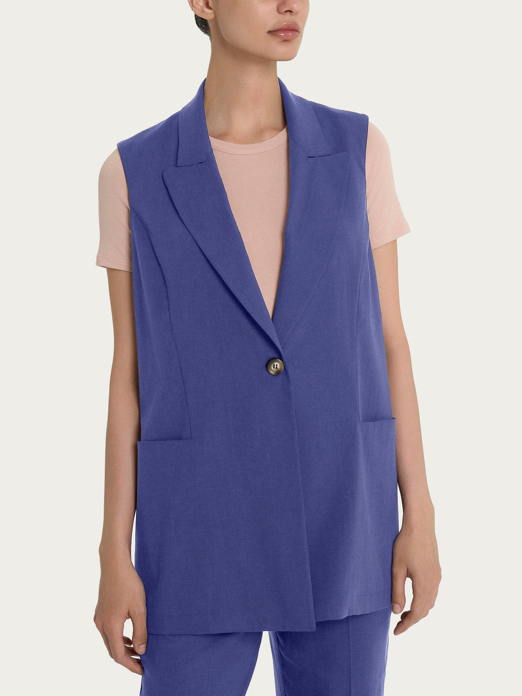 Ragno Super Natural gilet lungo skipper blue donna fresco