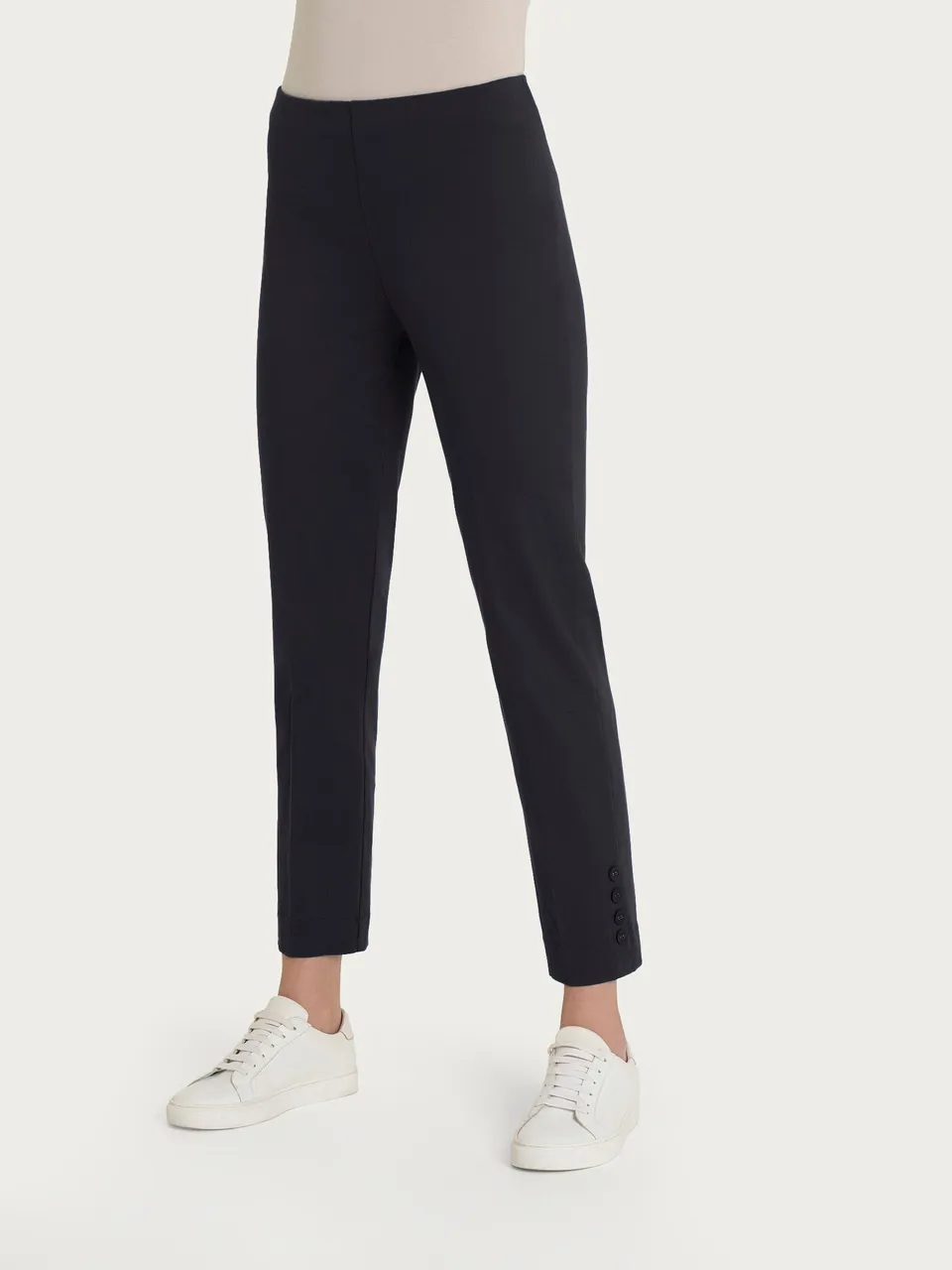 Ragno Satin Power pantalone capri nero in cotone raso