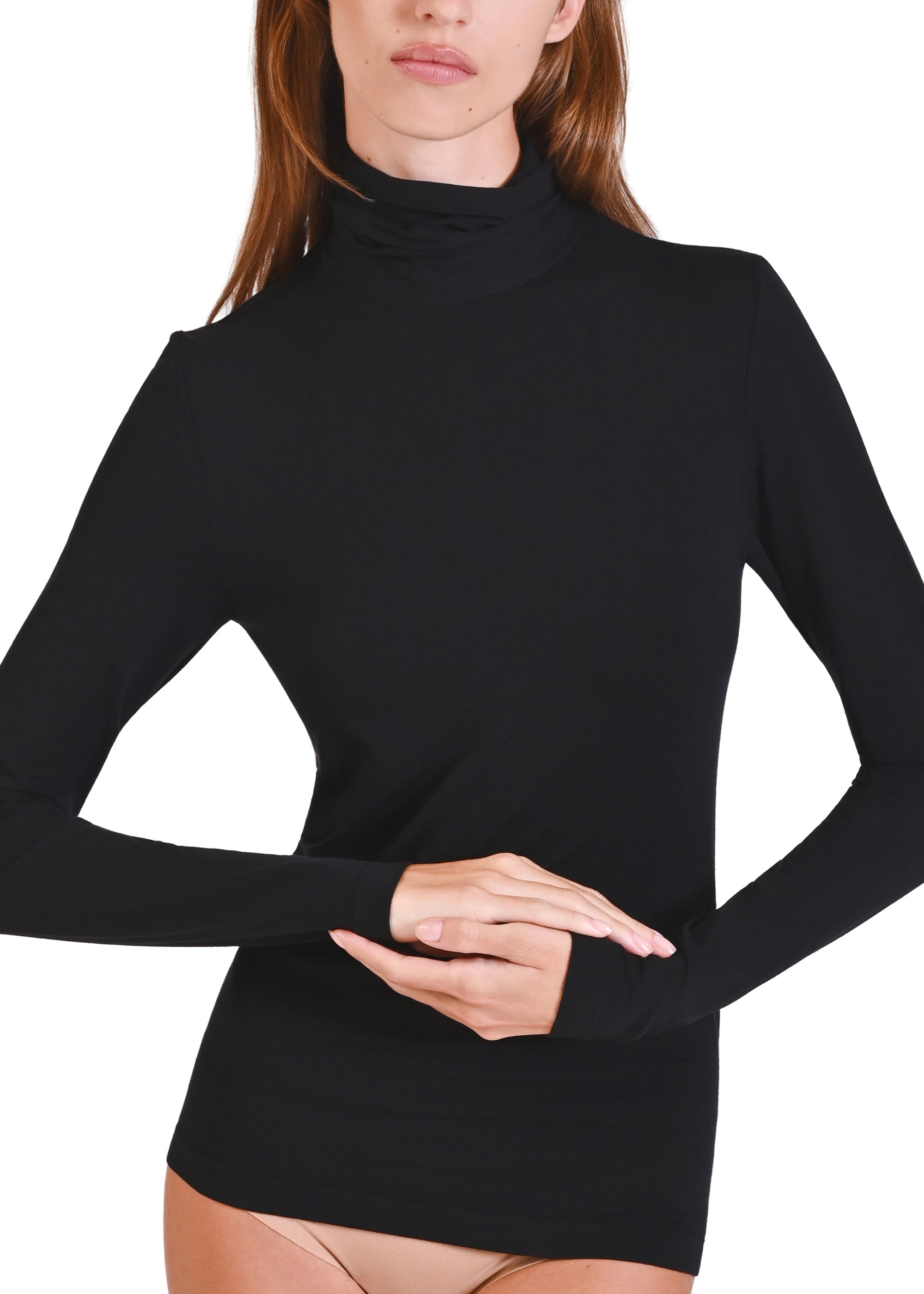 Philippe Matignon Modal e Seta maglia collo alto donna
