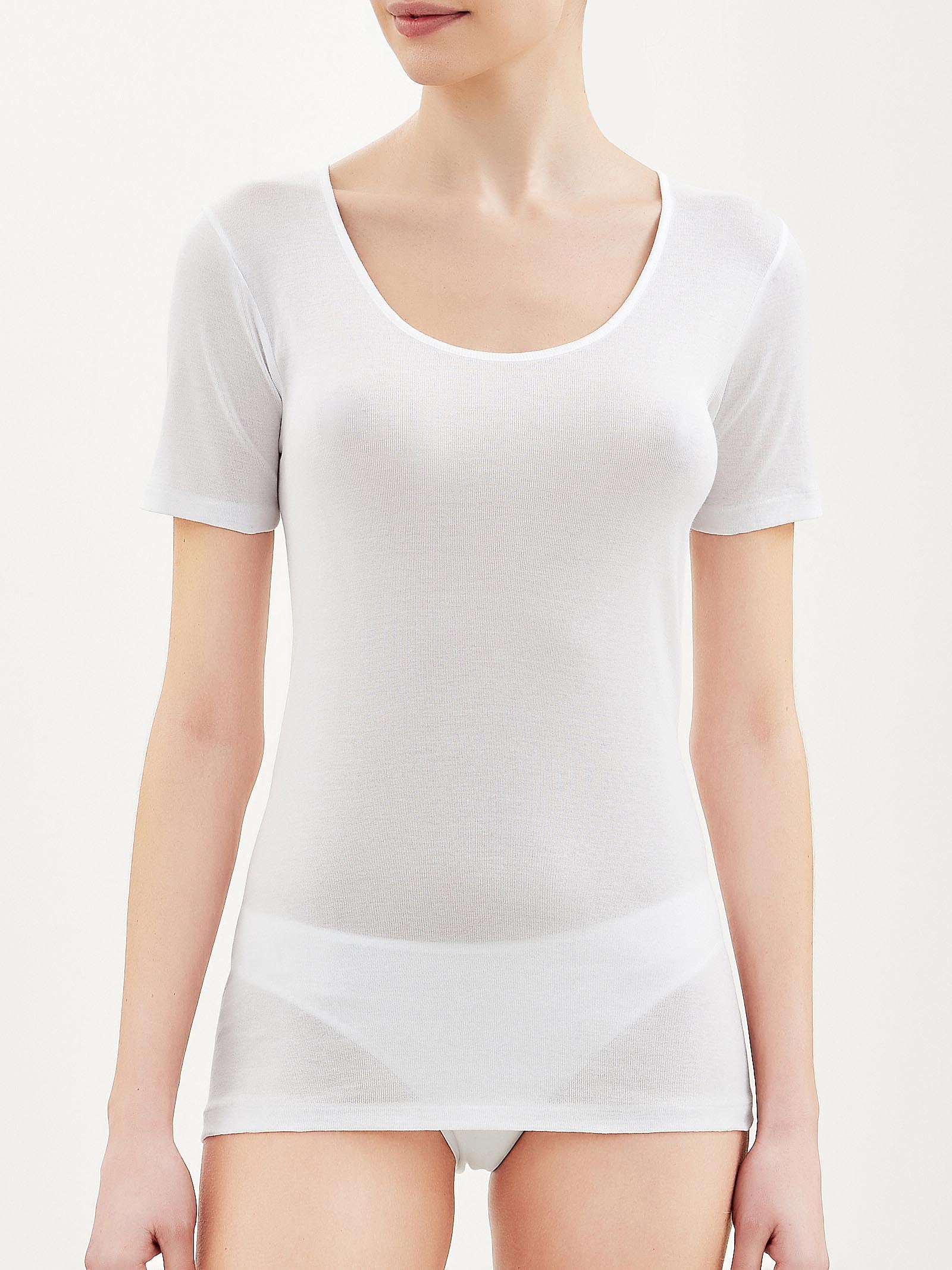 Ragno Filo di Scozia Maglietta Donna Bianco Cotone