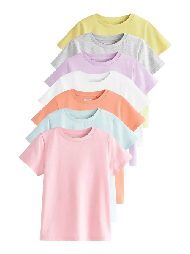 Next 7 magliette bambina cotone 4 anni pastello