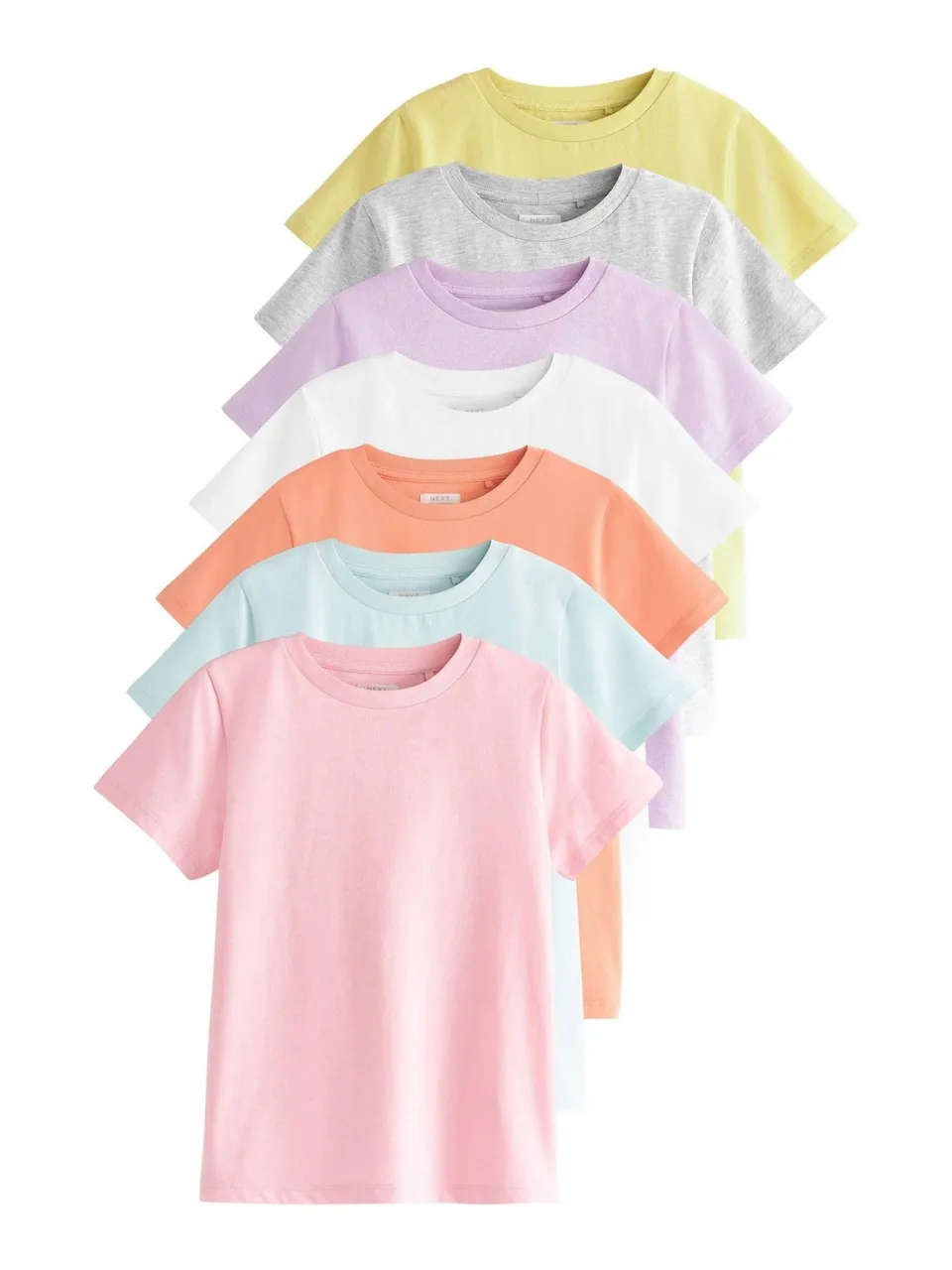 Next 7 magliette bambina cotone 4 anni pastello