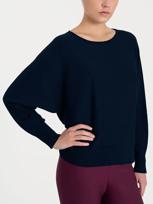 Ragno Four Seasons maglia manica pipistrello blu misto viscosa