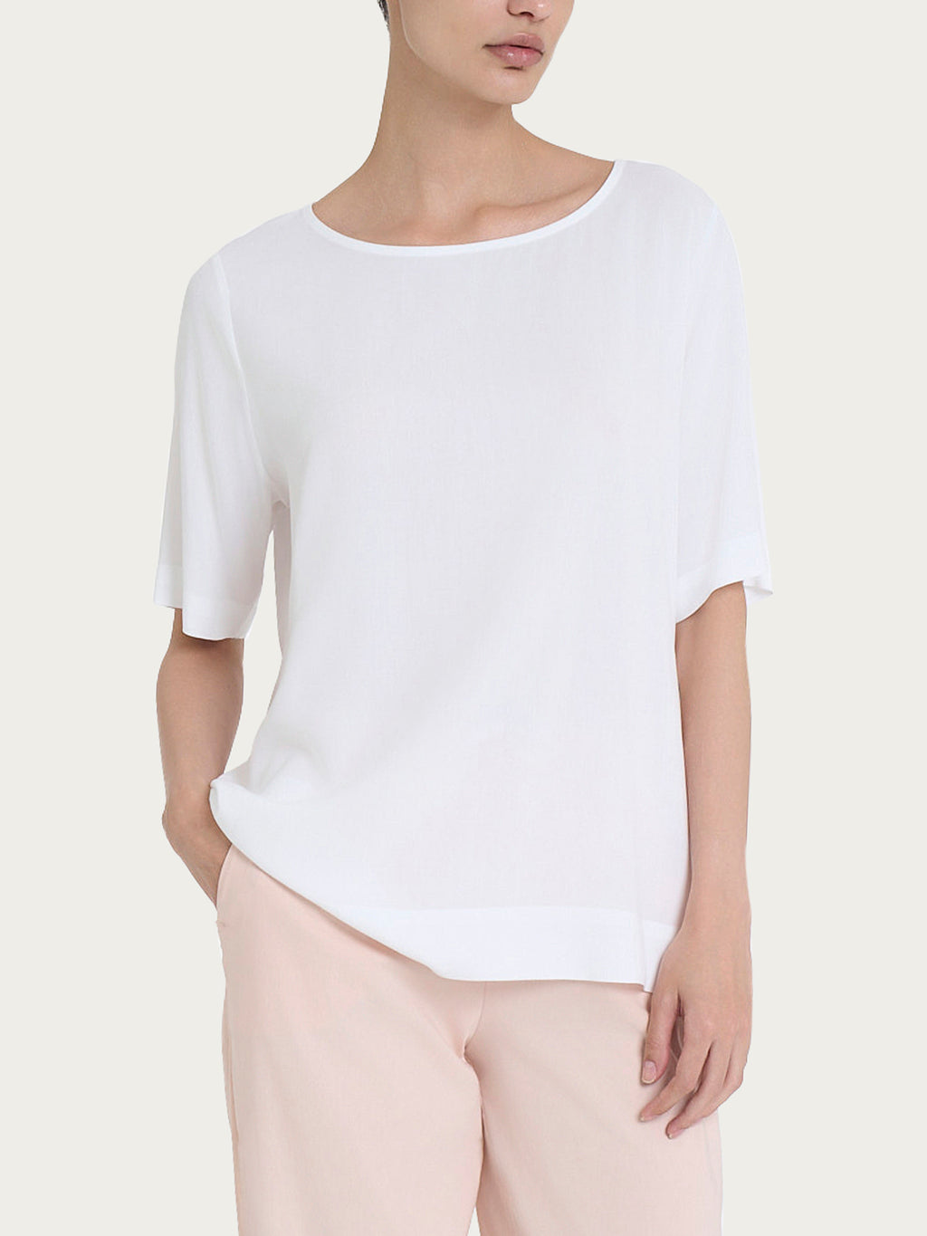 Ragno EcoSeta Blusa Manica Corta Bianca viscosa