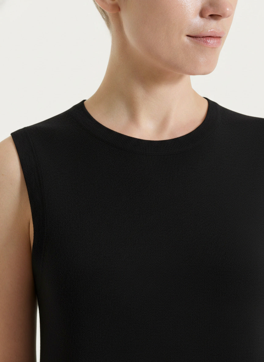 Ragno Summertime Gilet Smanicato Corto Nero in viscosa