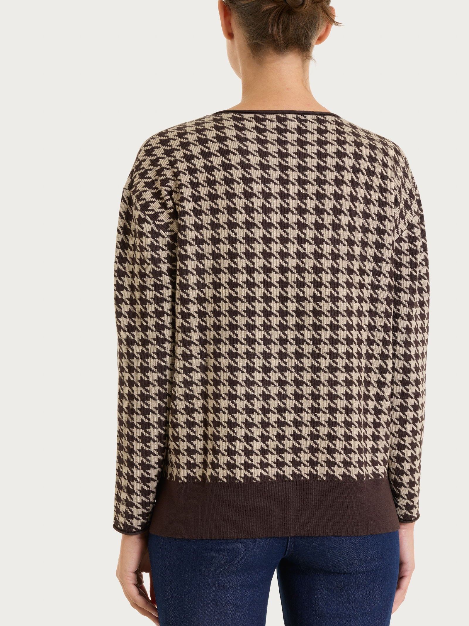Ragno Four Seasons Pied de Poule Maglia Marrone