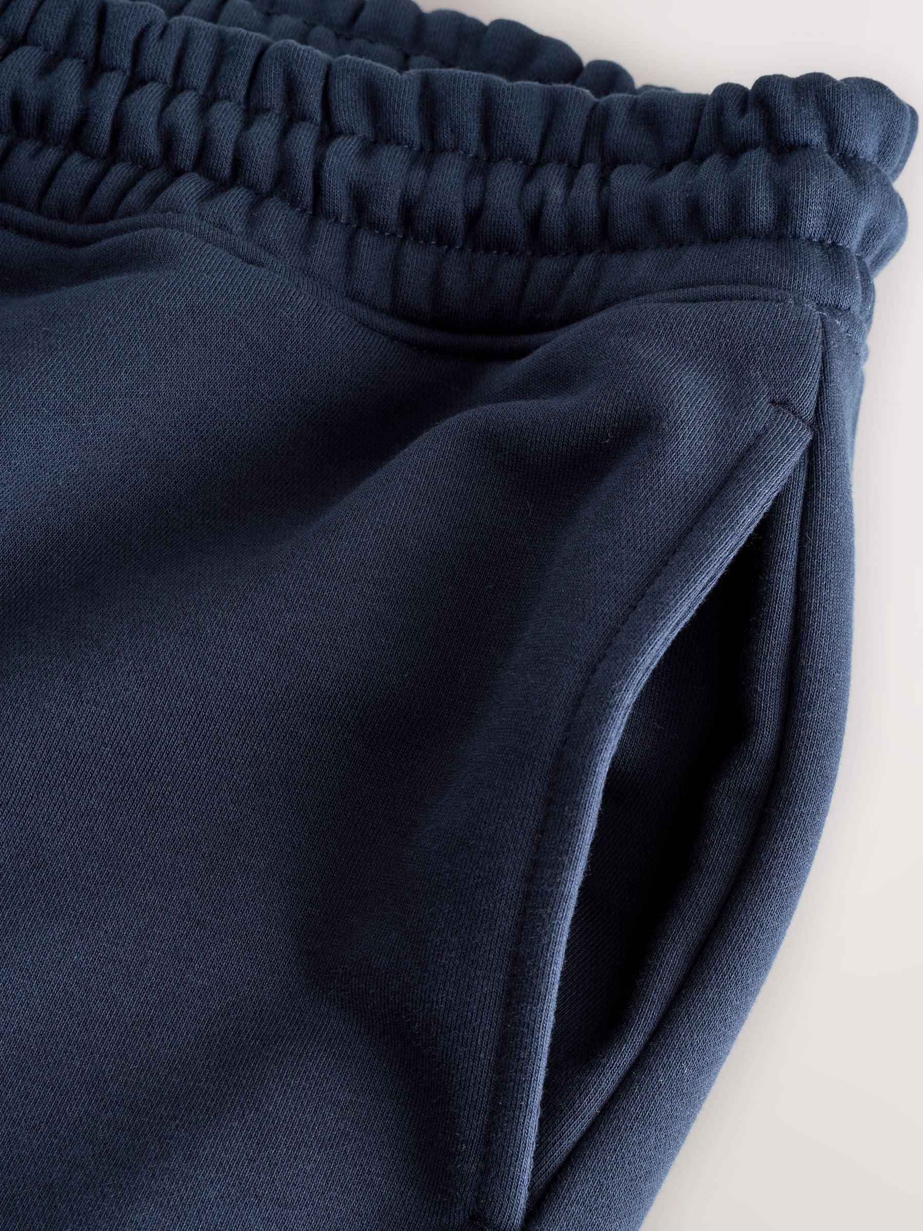 Next pantaloni jogging pesanti spazzolati blu navy attillati