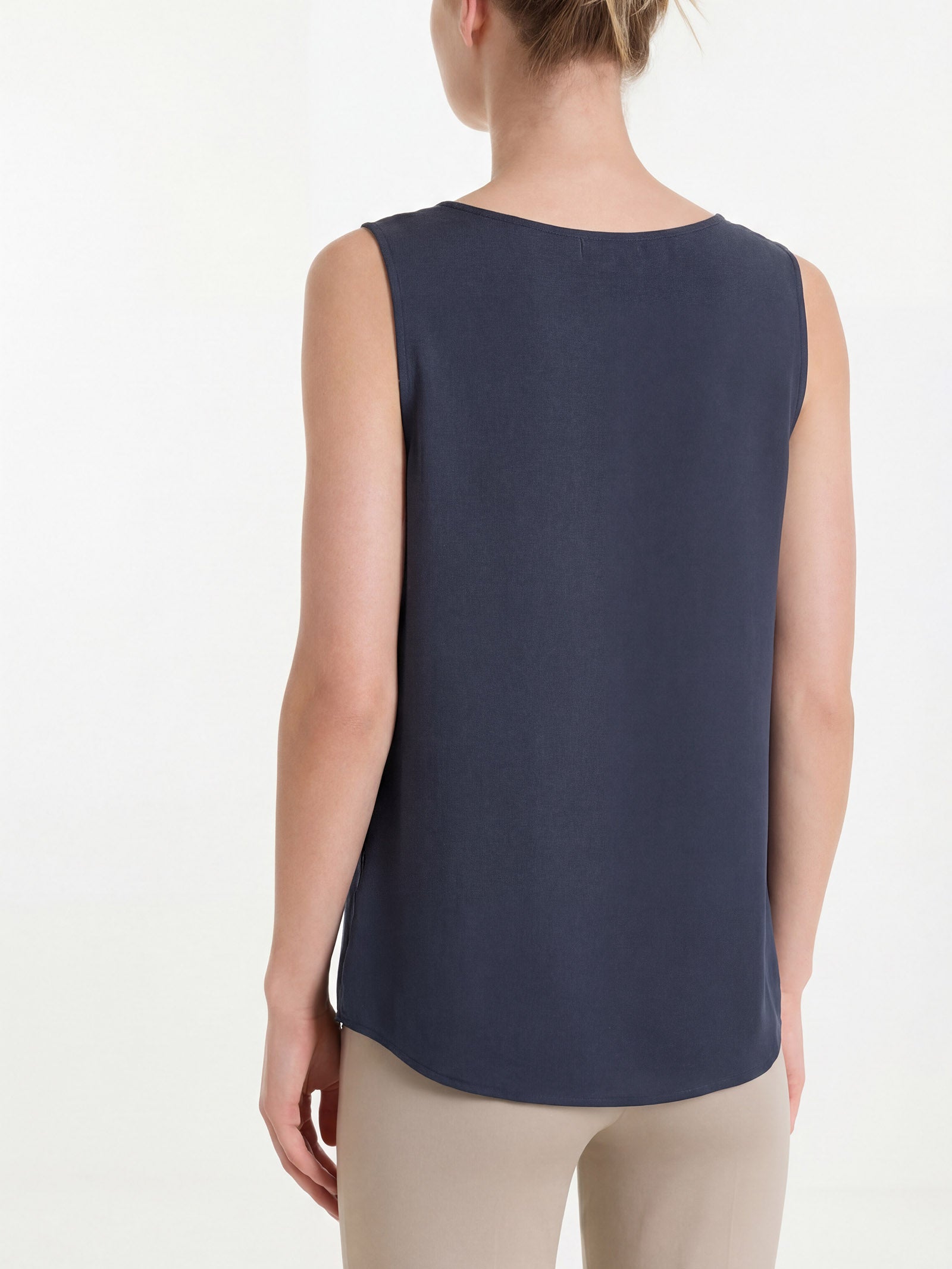 Ragno Voile Stretch top spalla larga Bleu