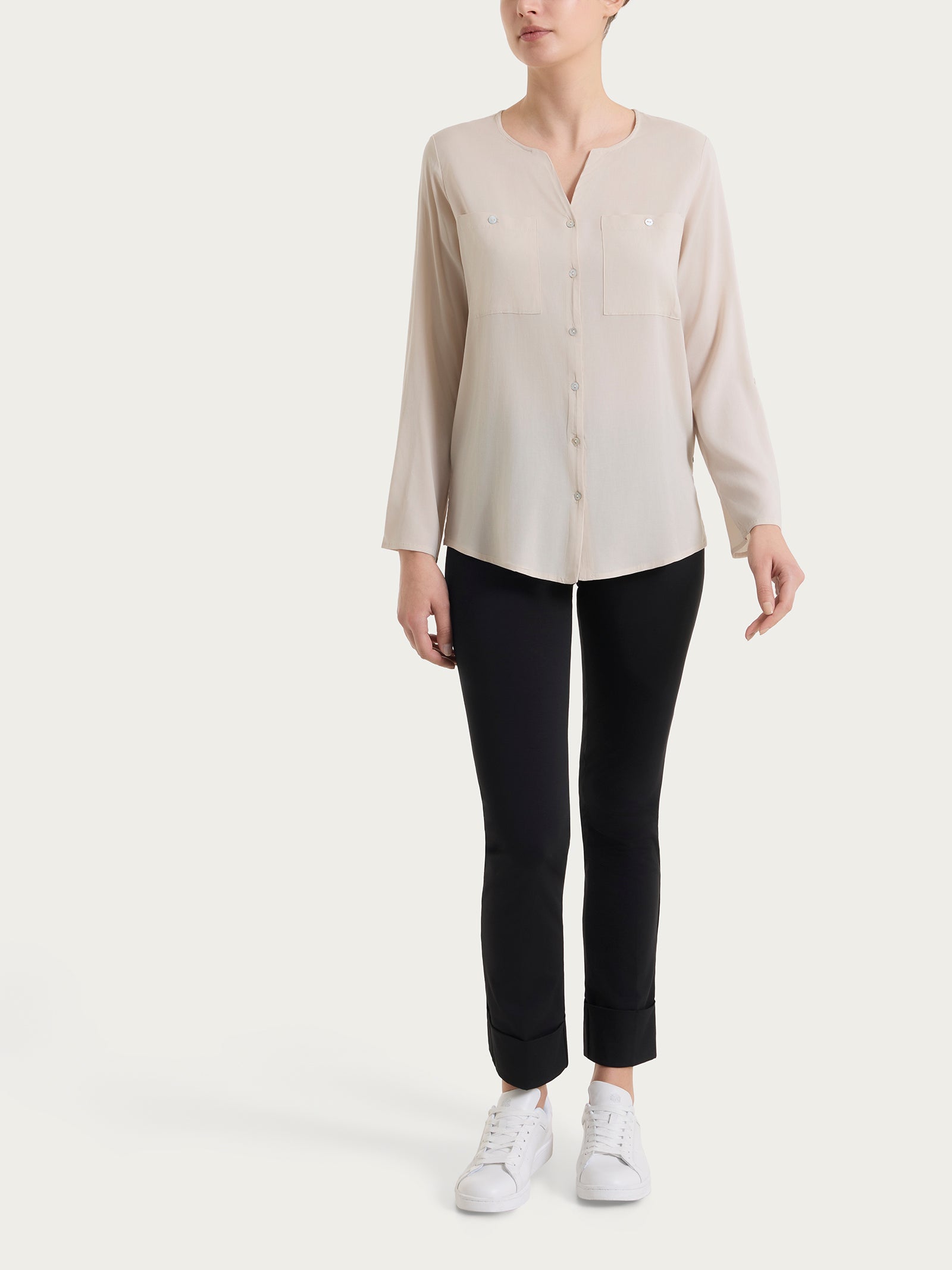 Ragno Voile Stretch camicia champignon manica risvoltabile
