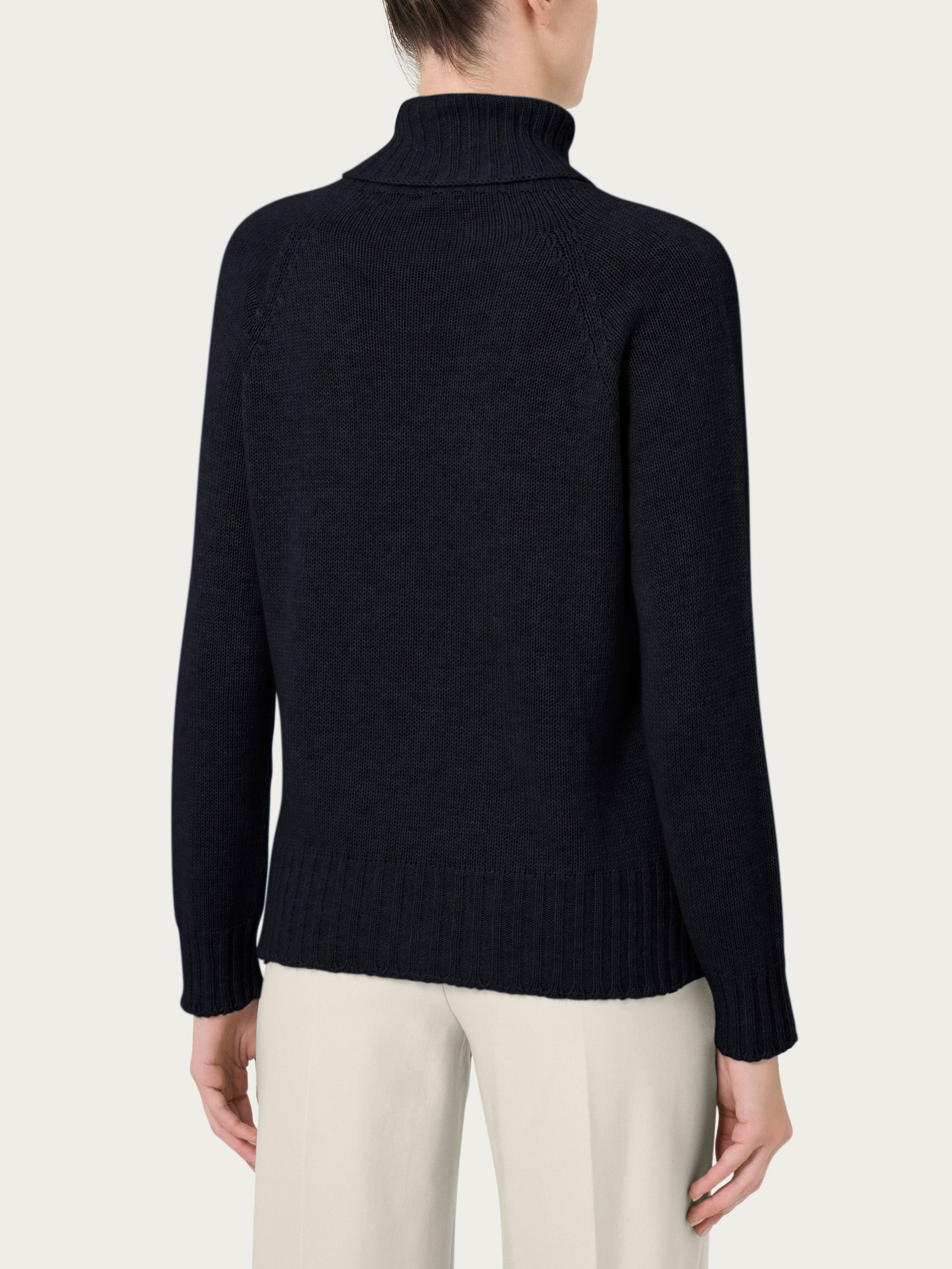 Ragno Merino Soft Dolcevita Misto Angora Nero calda