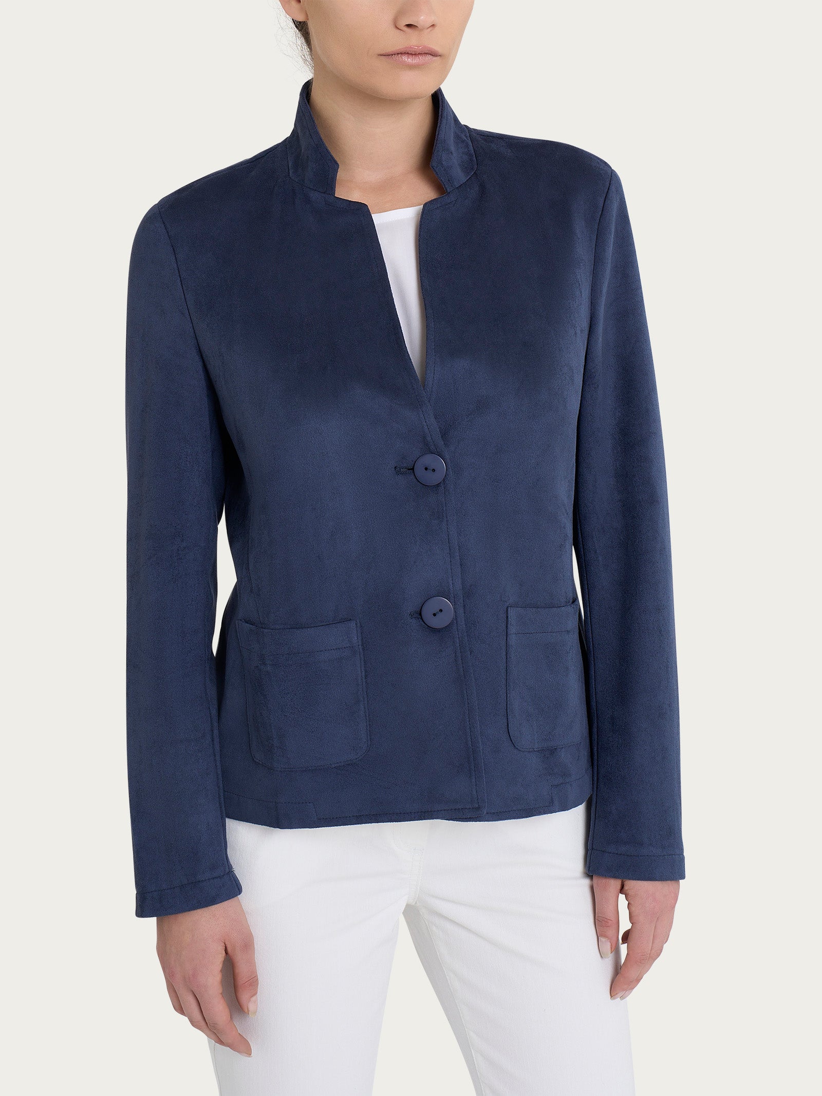 Ragno Eco Suede Blazer corto regular Bleu