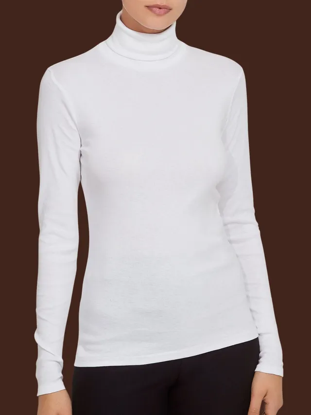 Ragno Thermo Cotton dolcevita skinny Bianco cotone