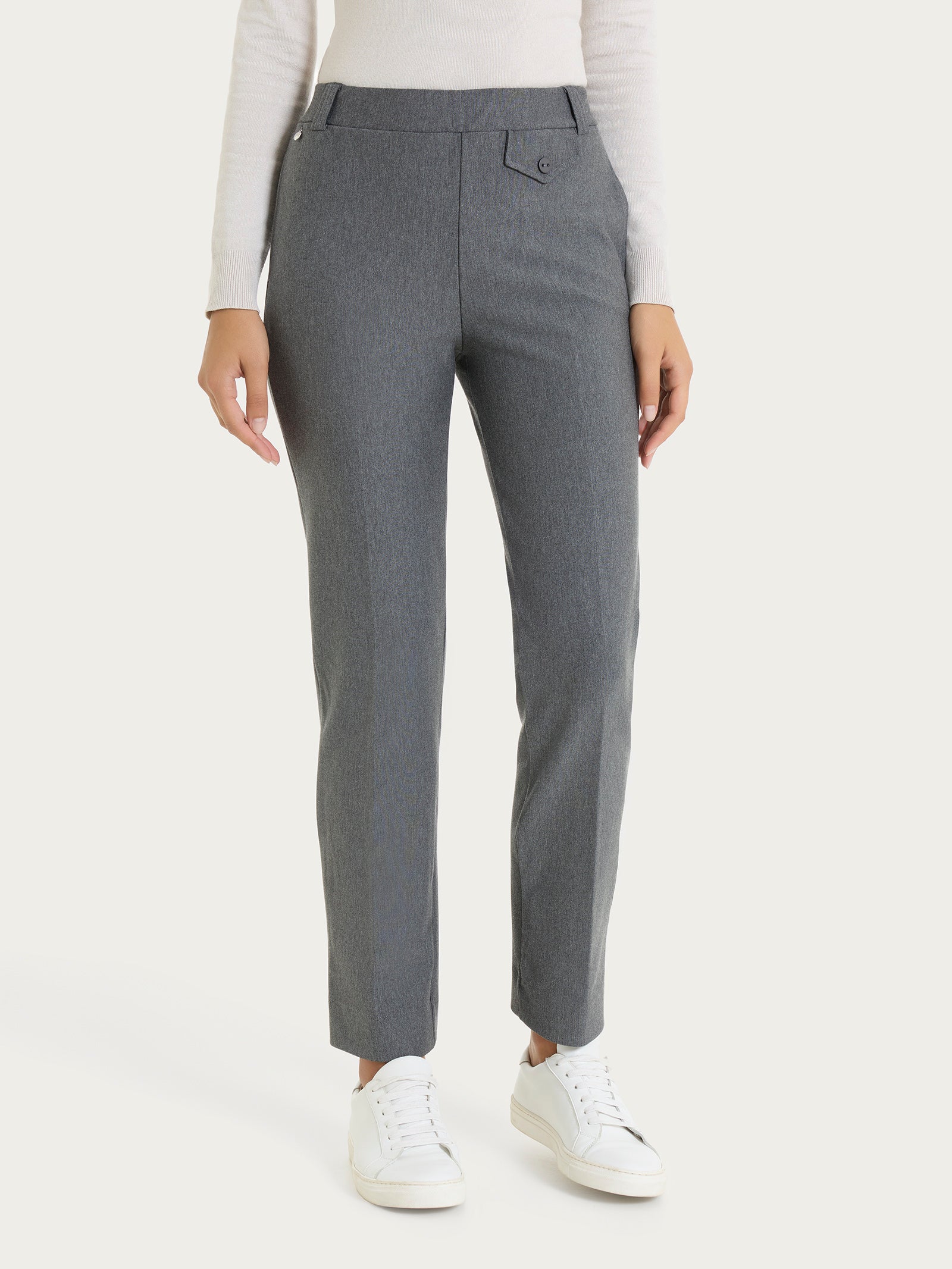 Ragno Compact Pantalone The Straight Leg Ardesia Mel Elasticizzato