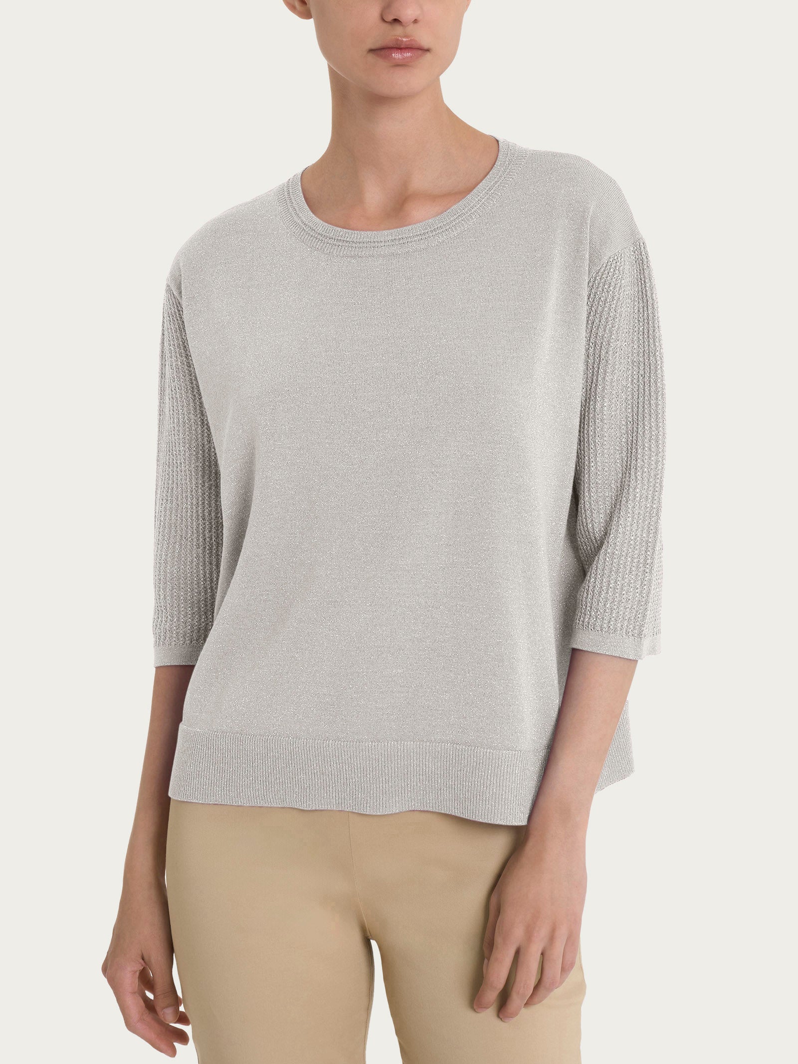 Ragno Barchetta maglia crepe lurex Dawn Blue