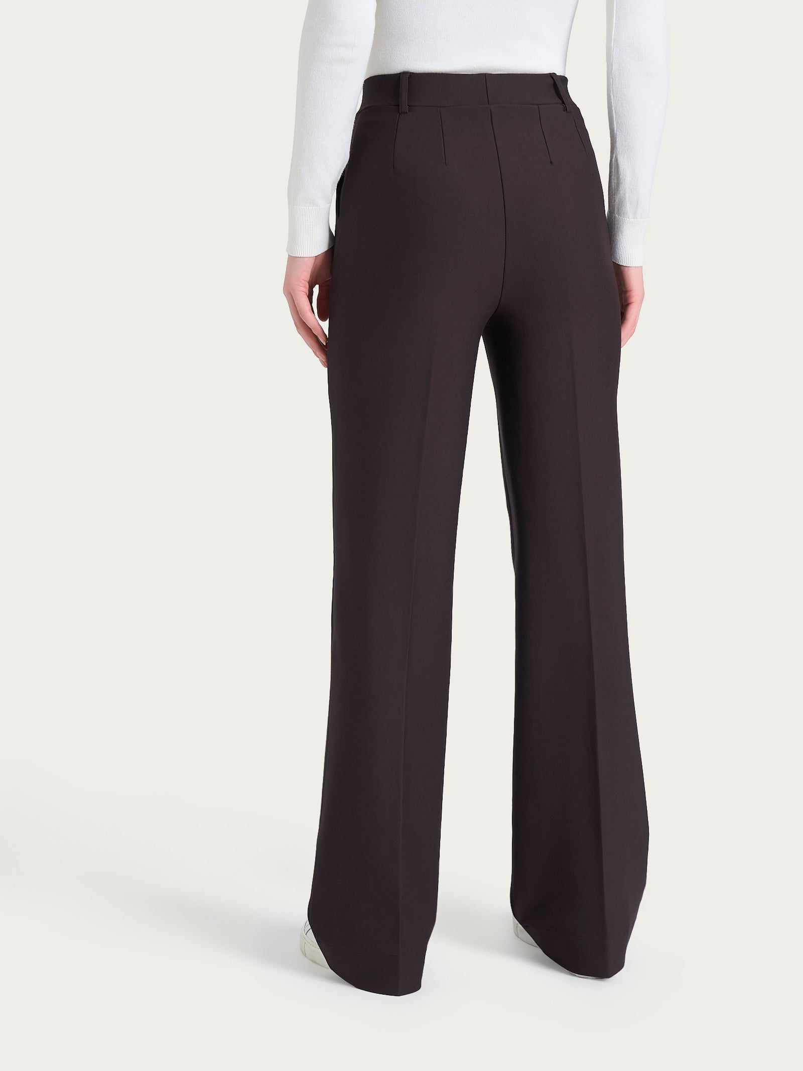 Ragno Compact pantalone donna wide leg marrone