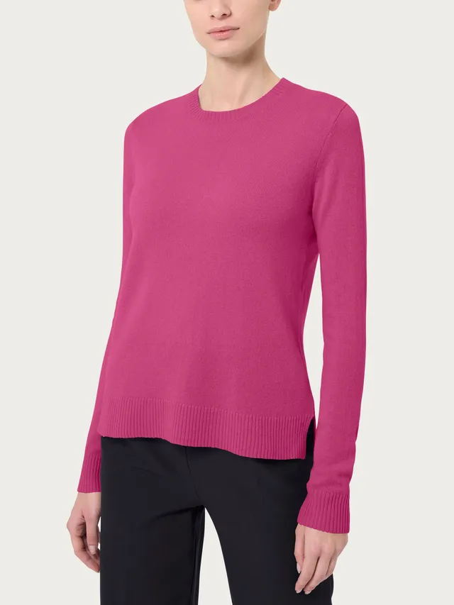 Ragno Maglia Girocollo Cashmerino Lana Red Violet