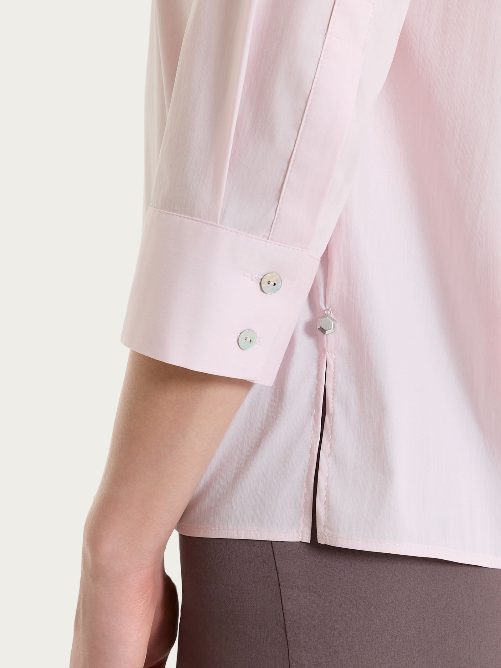 Ragno Puro Cotone camicia manica 3/4 lilla popeline