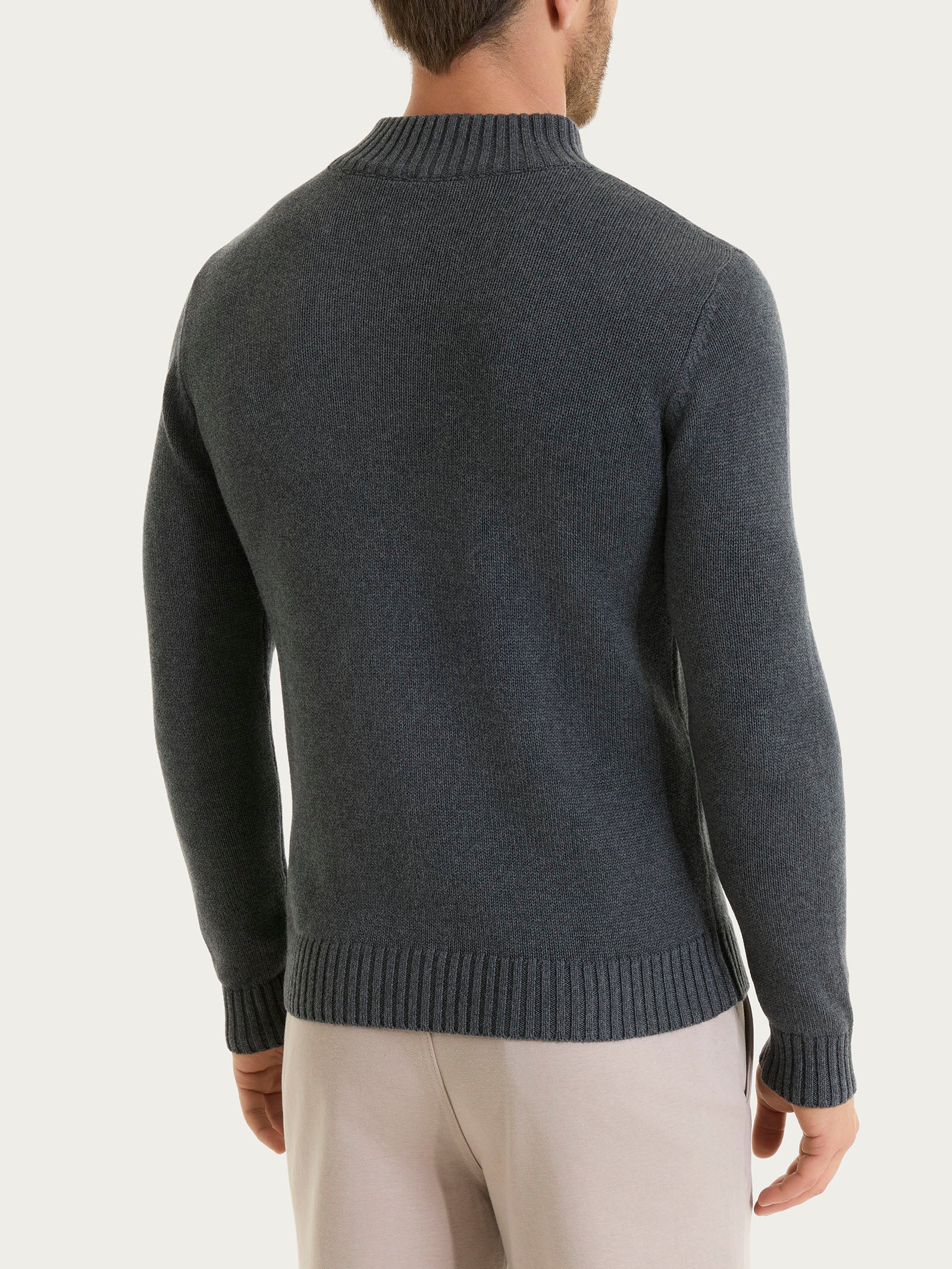 Ragno Winter Cotton Lupetto con Zip e Bottoni Ardesia Puro Cotone