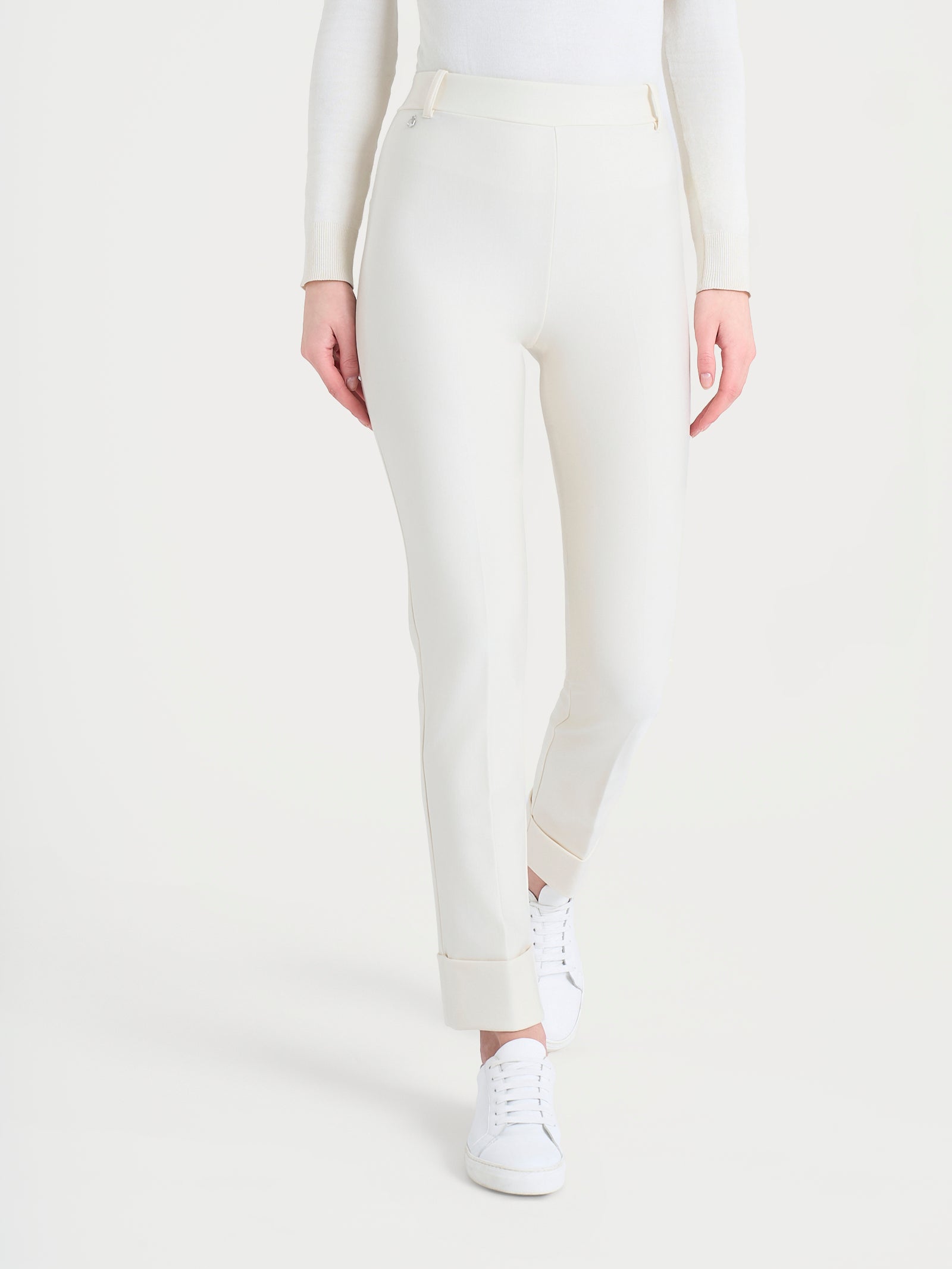 Ragno Compact Straight pantalone avorio punto milano