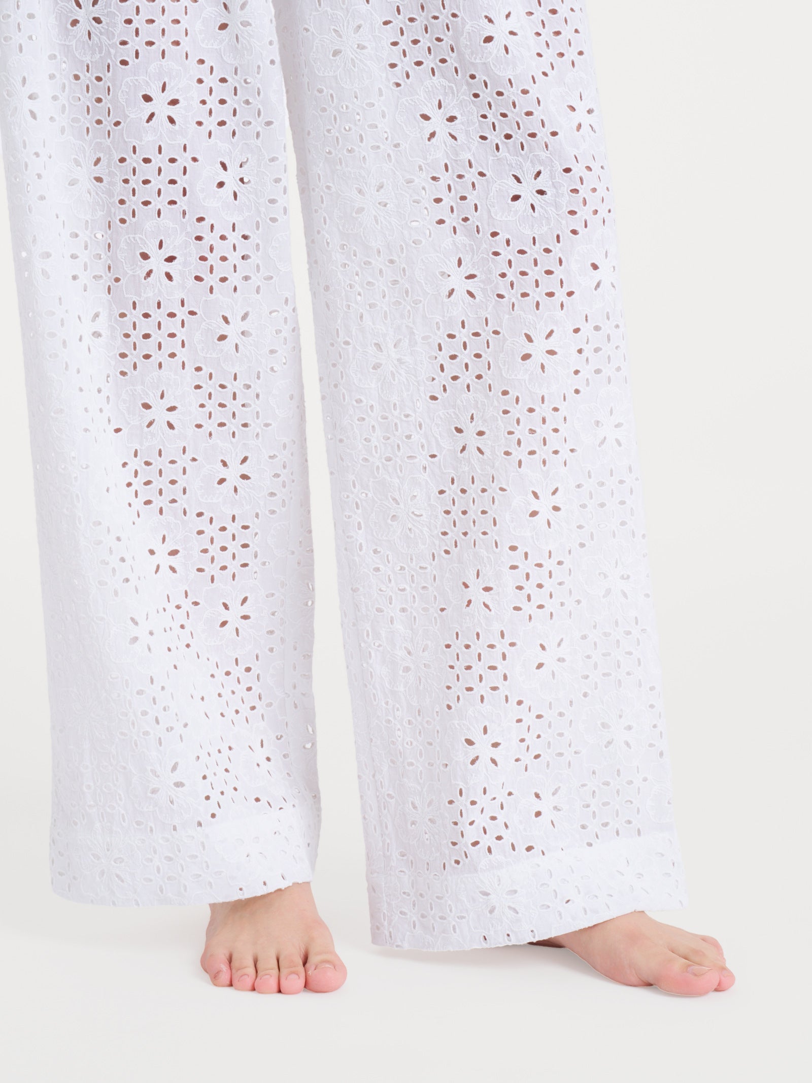 Ragno Sangallo Pantalone Ampio Donna Bianco Cotone