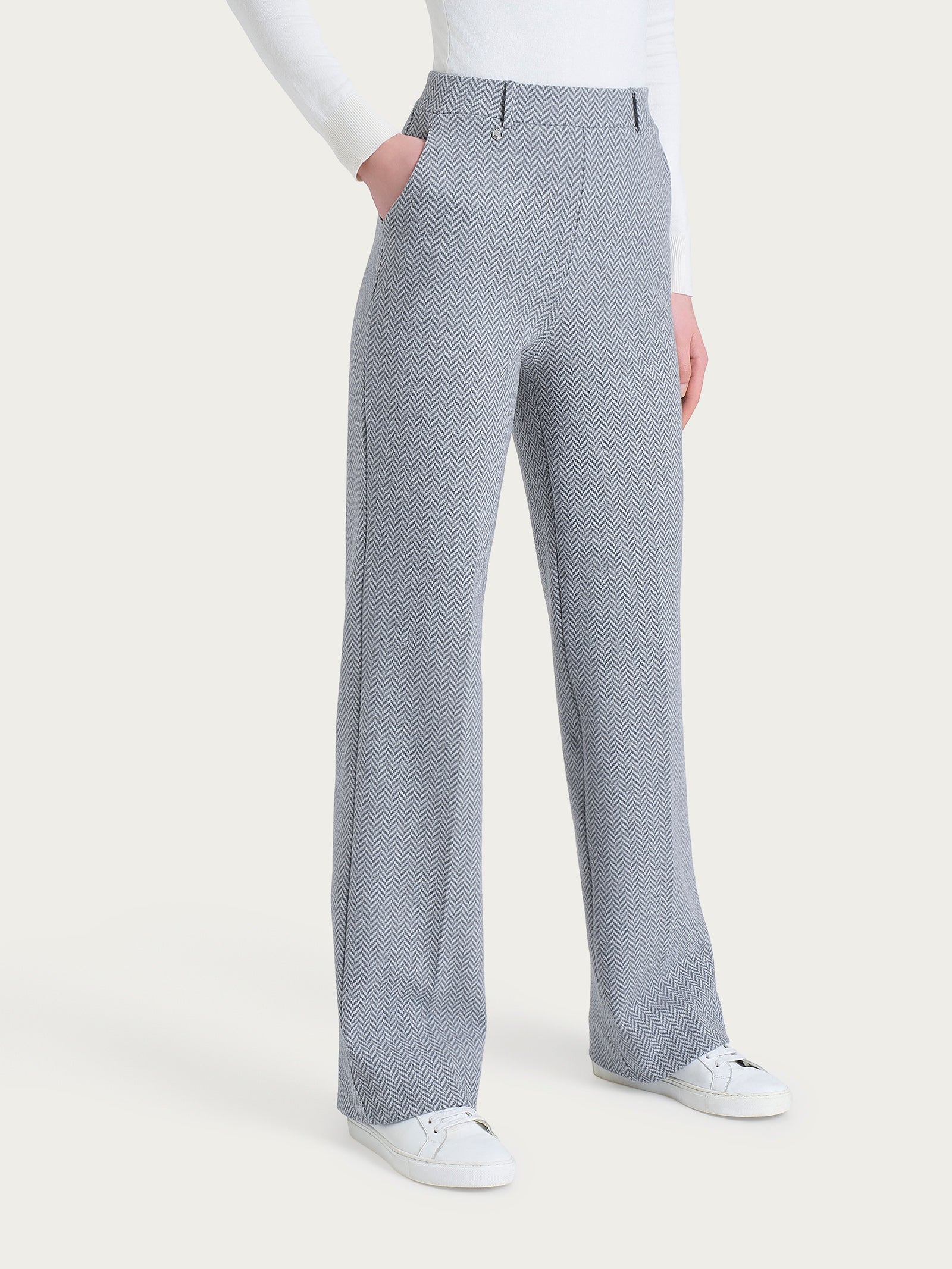 Ragno Eco Jacquard Pantalone ampio Grigio Mel wide leg