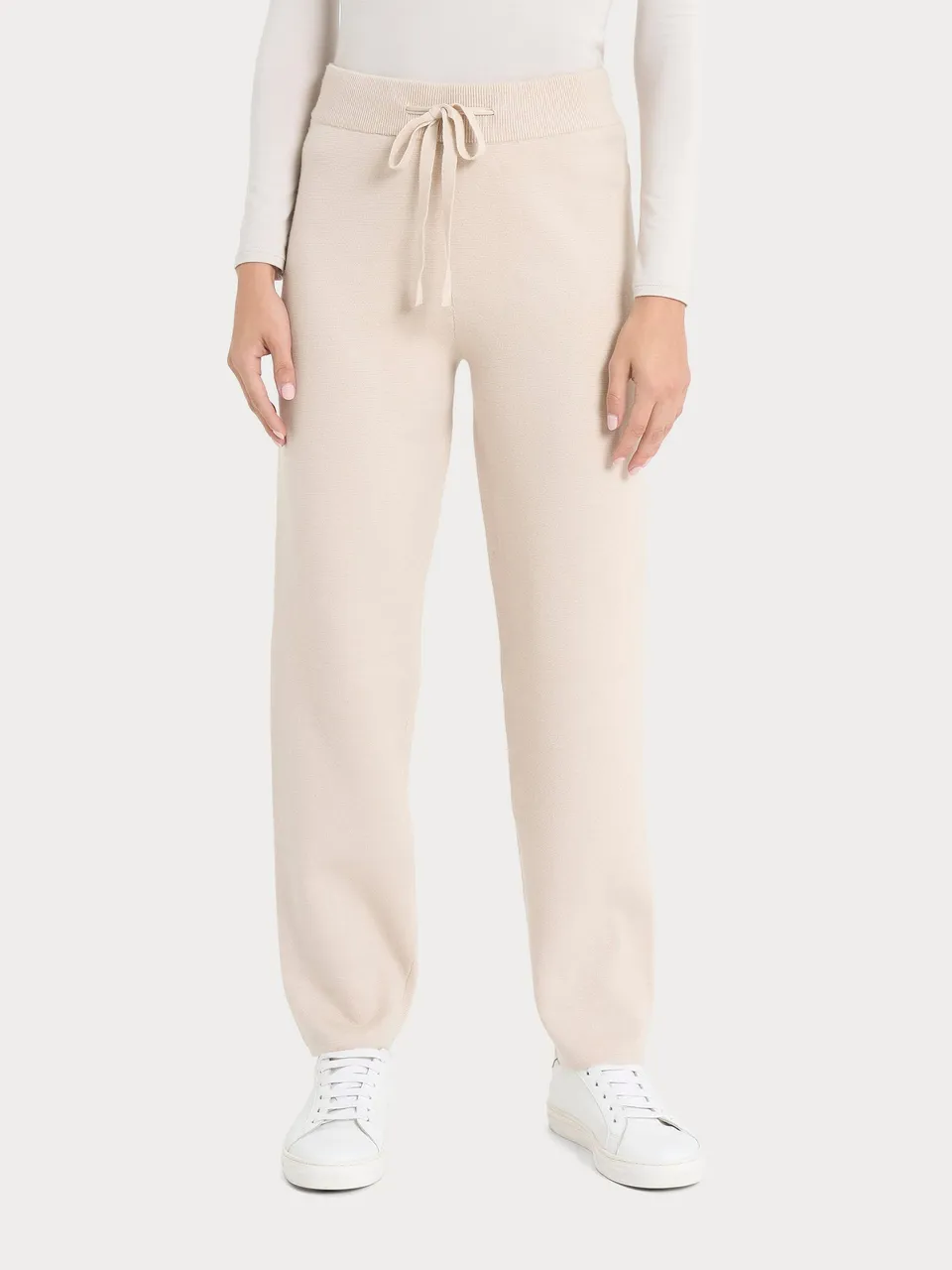 Ragno Super Soft pantalone sigaretta Champignon con coulisse