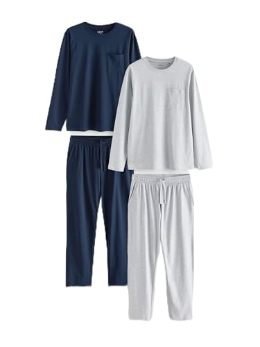Next Set Pigiama Jersey Uomo L Maniche Lunghe x2 Cotone