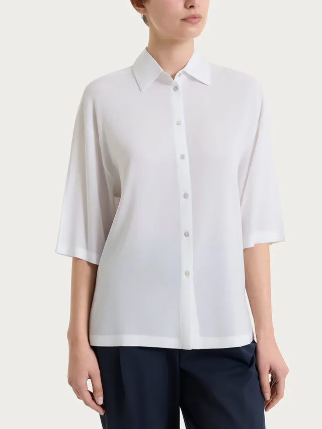 Ragno Voile Stretch Camicia Manica 3/4 voile bianca Bianco