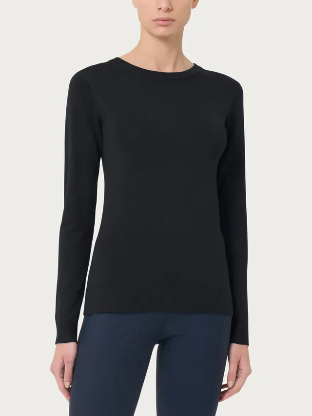 Ragno Four Seasons Long Sleeve maglia girocollo nera