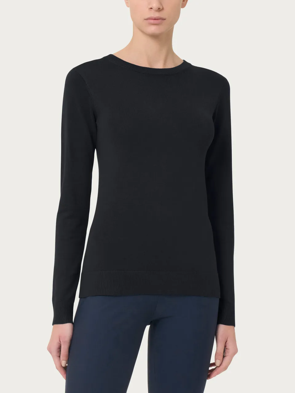 Ragno Four Seasons Long Sleeve maglia girocollo nera