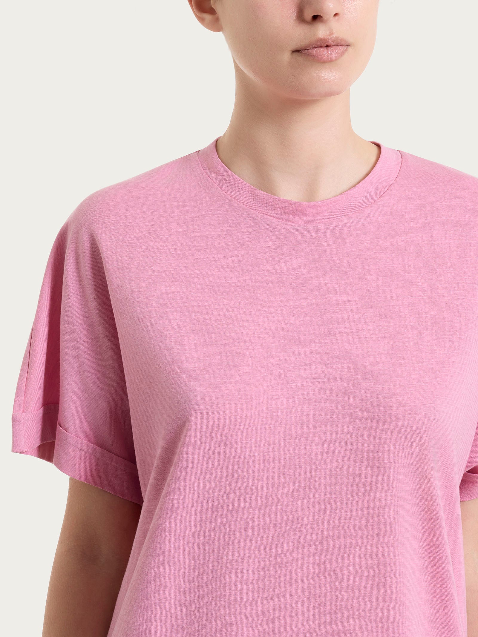Ragno Puro Cotone t-shirt manica over jersey rosa