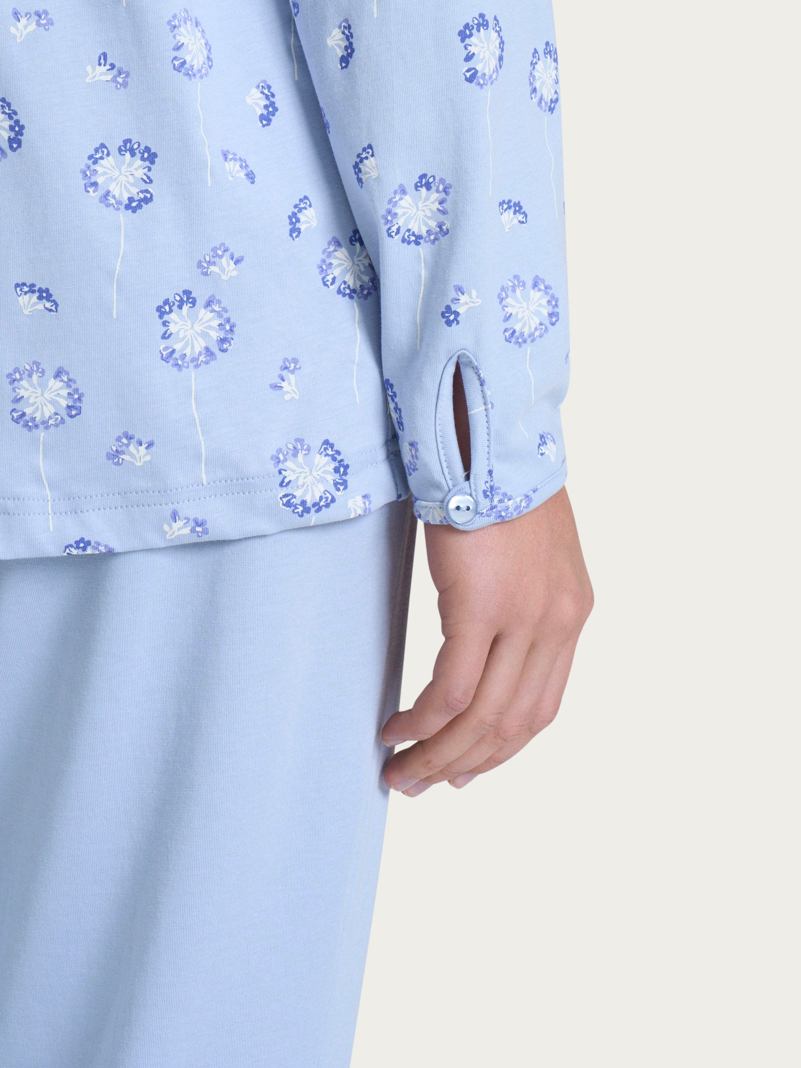 Ragno Jersey Cotone Pigiama Serafino Fant. Brunnera Blue