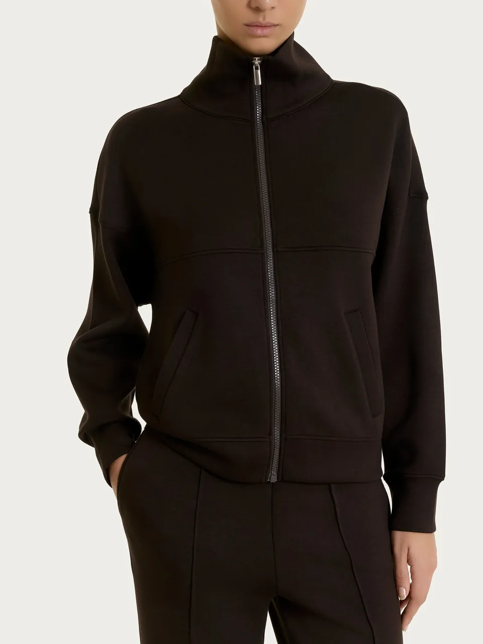 Ragno Comfort giacchina zip scuba marrone chocolate