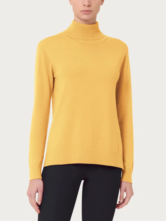 Ragno Four Seasons dolcevita maglione donna giallo viscosa