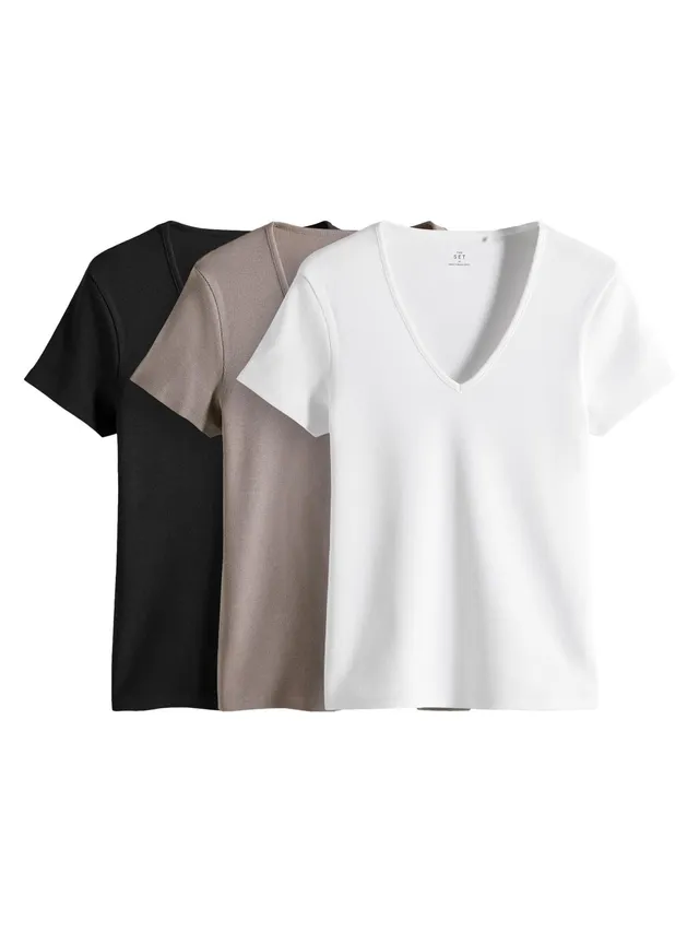 Geo Next The Set t-shirt coste scollo V donna 3 pezzi