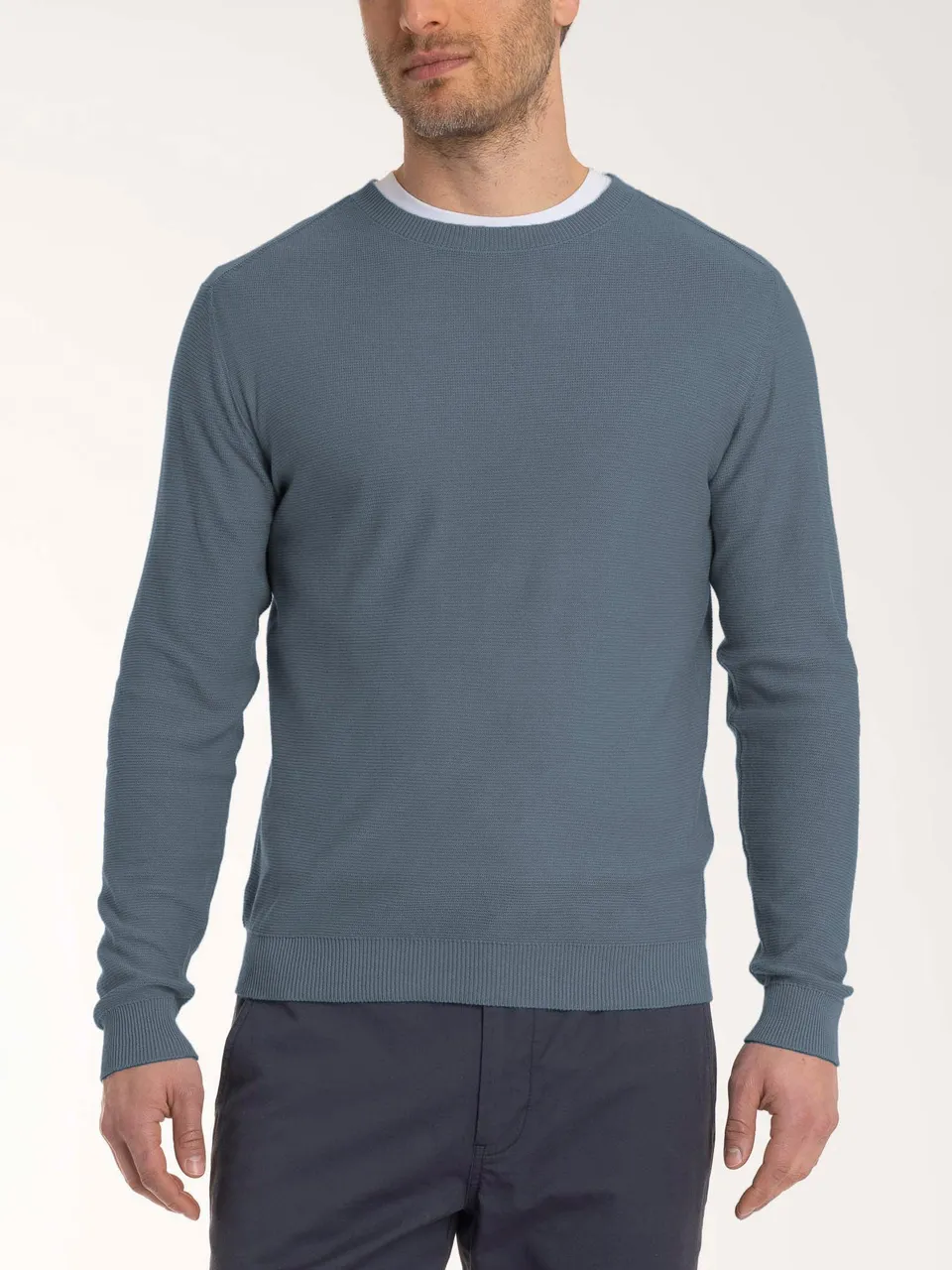 Ragno Cotone pull girocollo uomo grigio