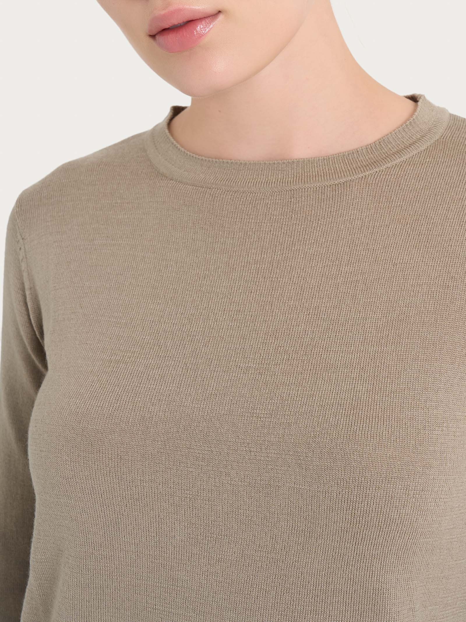 Ragno Merino Soft girocollo maglia lana merino Weathered Teak
